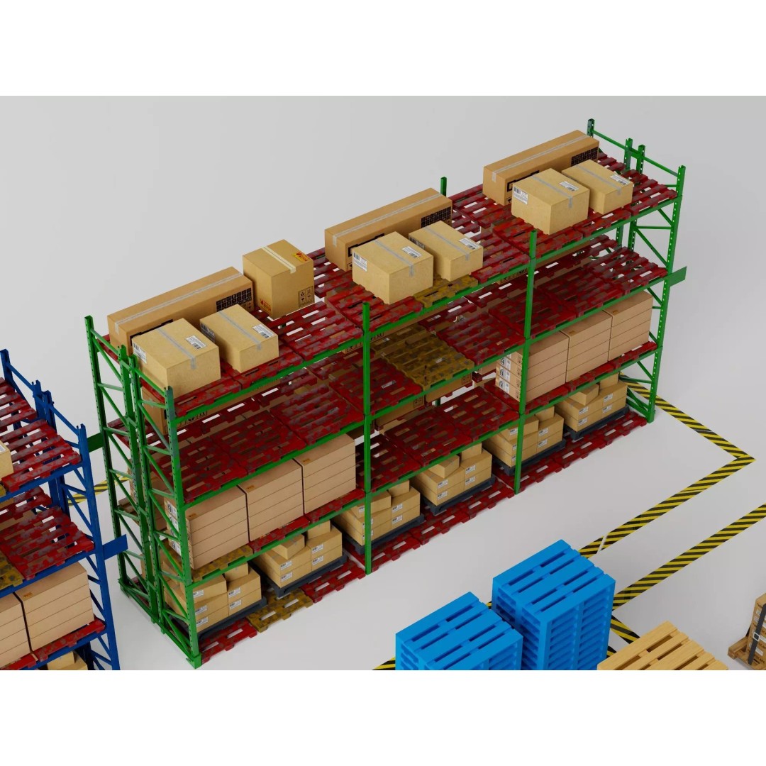 Warehouse Storage Racks 3D Model – PBR Game Ready Low-Poly Asset - View 19
