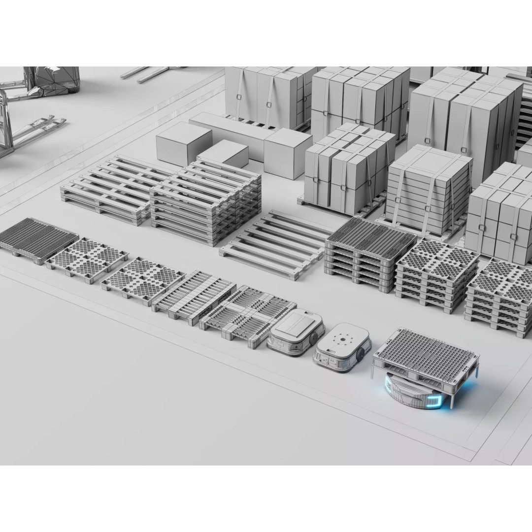 Warehouse Storage Racks 3D Model – PBR Game Ready Low-Poly Asset - View 37
