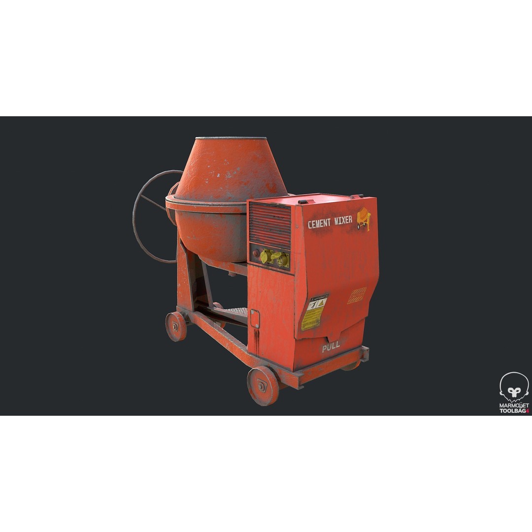 Concrete Mixer 3D Model – Low Poly Industrial Asset, FBX, OBJ - View 10