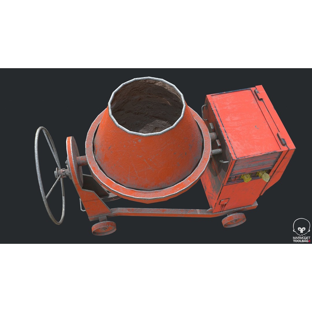 Concrete Mixer 3D Model – Low Poly Industrial Asset, FBX, OBJ - View 11