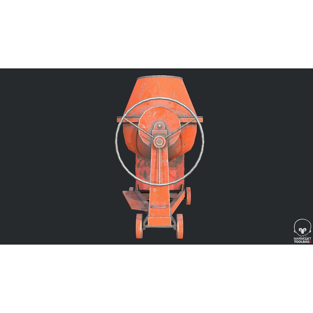 Concrete Mixer 3D Model – Low Poly Industrial Asset, FBX, OBJ - View 7