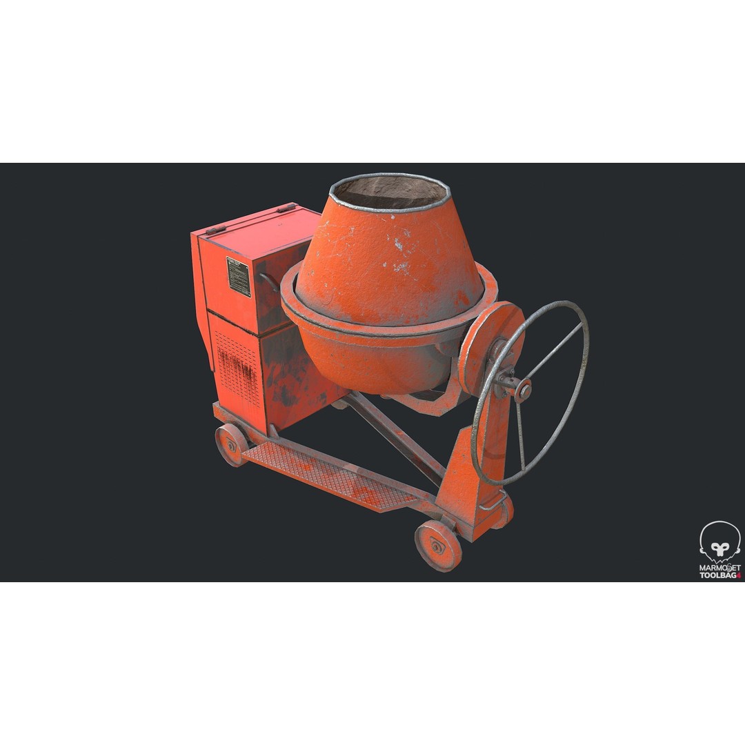 Concrete Mixer 3D Model – Low Poly Industrial Asset, FBX, OBJ - View 8