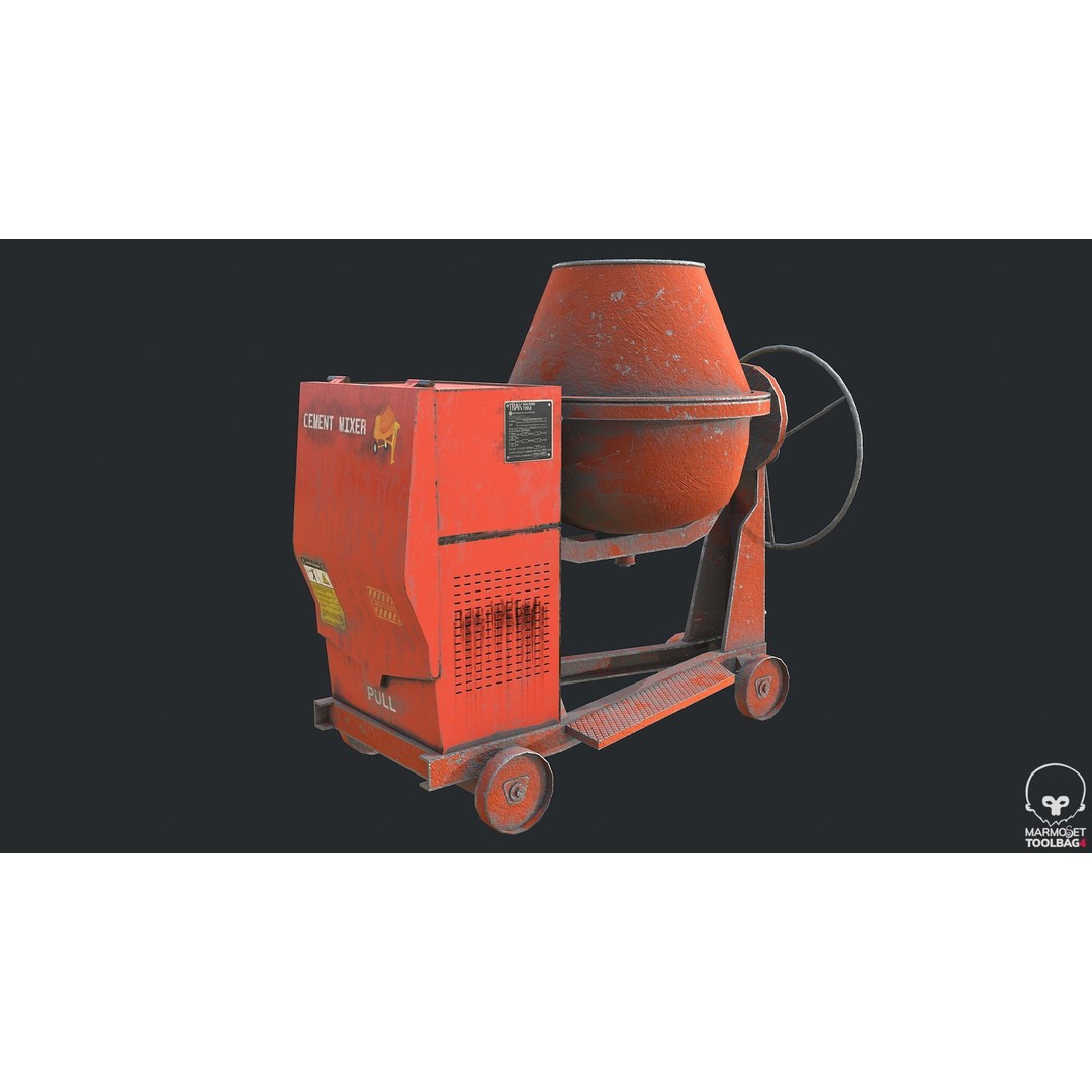 Concrete Mixer 3D Model – Low Poly Industrial Asset, FBX, OBJ - View 9