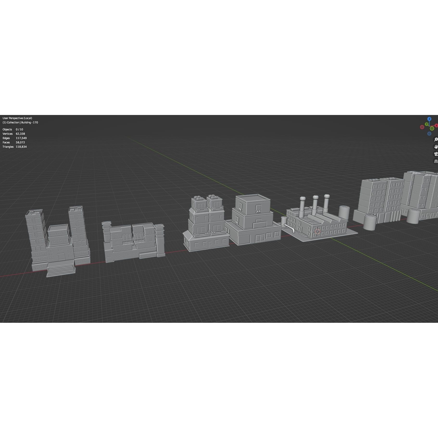 Low Poly City Buildings Pack - Low-Poly Game-Ready 3D Model