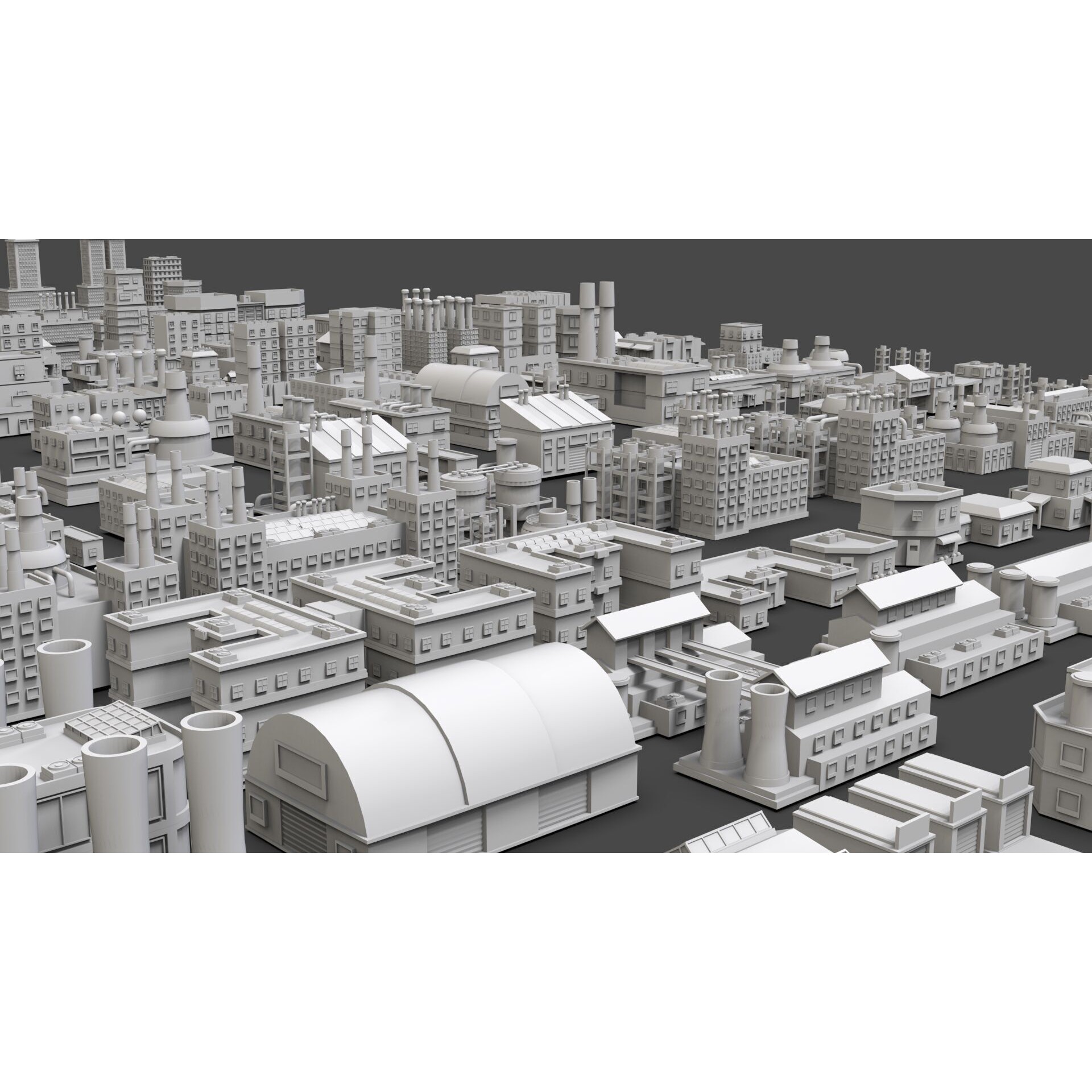 Low Poly City Buildings Pack - Low-Poly Game-Ready 3D Model - View 10