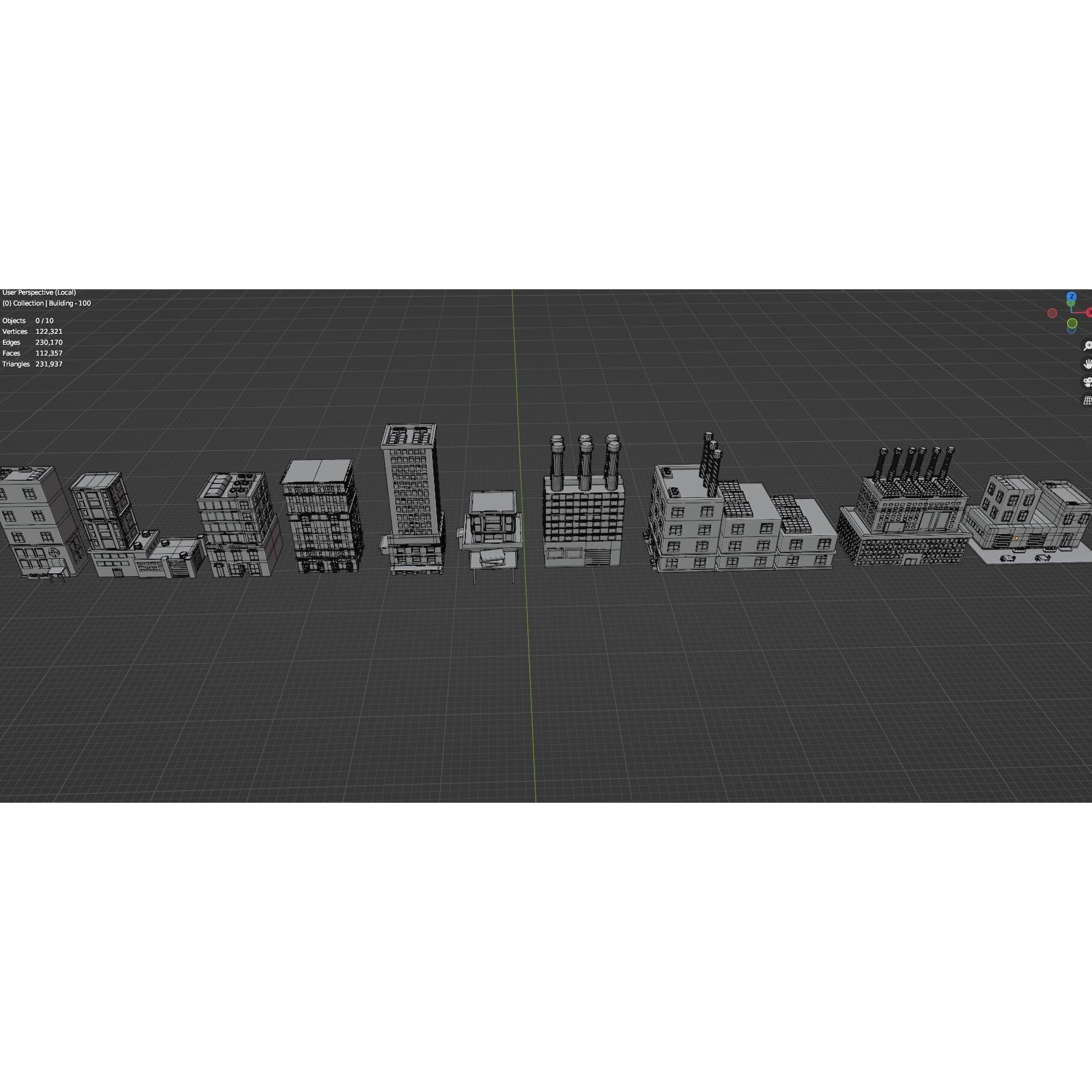 Low Poly City Buildings Pack - Low-Poly Game-Ready 3D Model - View 102