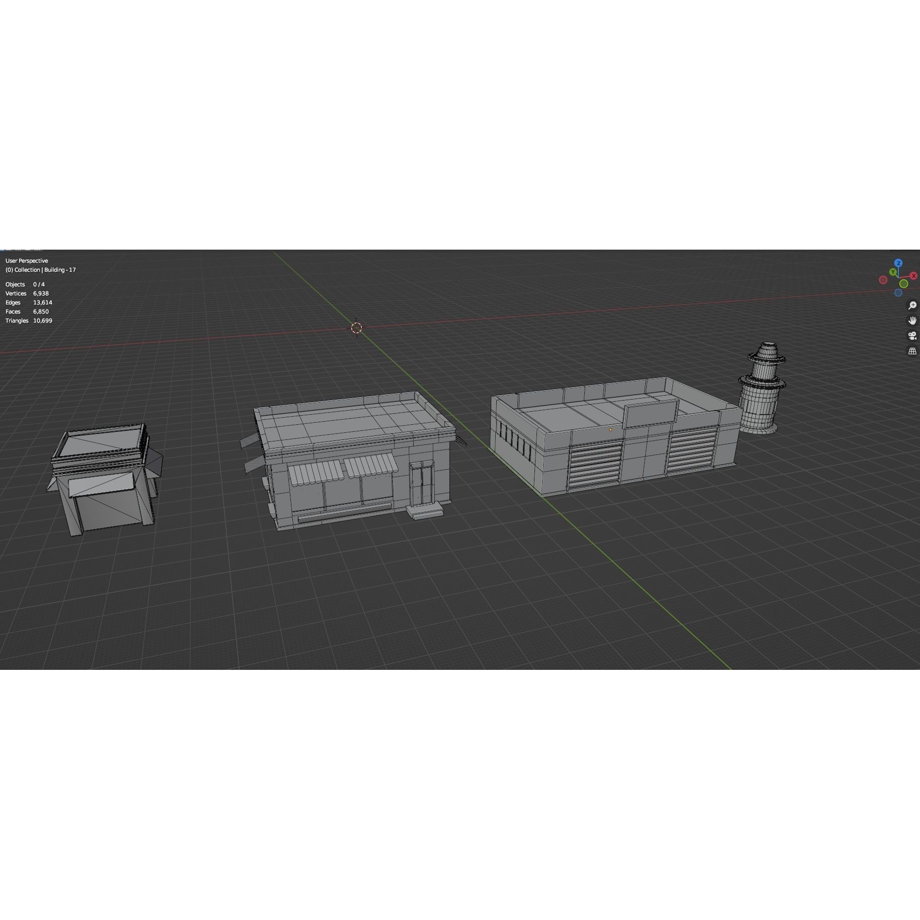 Low Poly City Buildings Pack - Low-Poly Game-Ready 3D Model - View 105