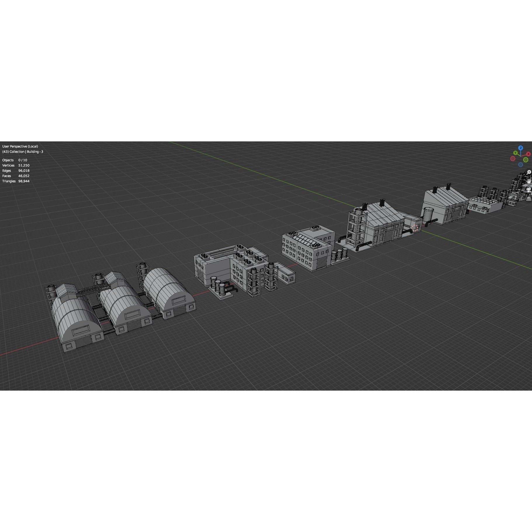 Low Poly City Buildings Pack - Low-Poly Game-Ready 3D Model - View 108