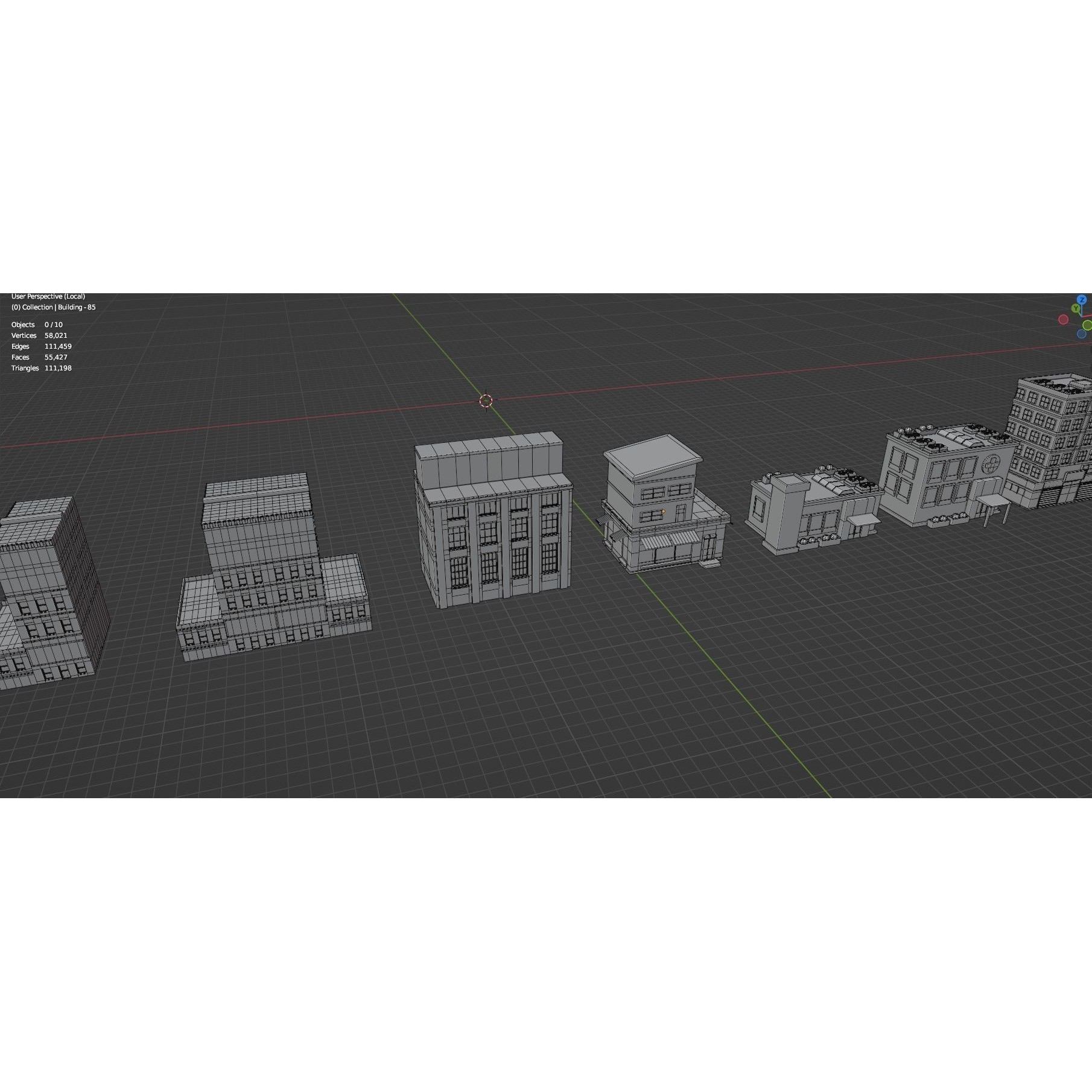Low Poly City Buildings Pack - Low-Poly Game-Ready 3D Model - View 116