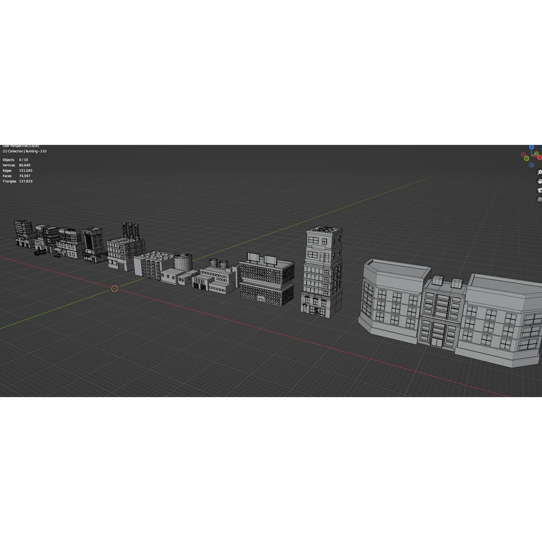 Low Poly City Buildings Pack - Low-Poly Game-Ready 3D Model - View 118
