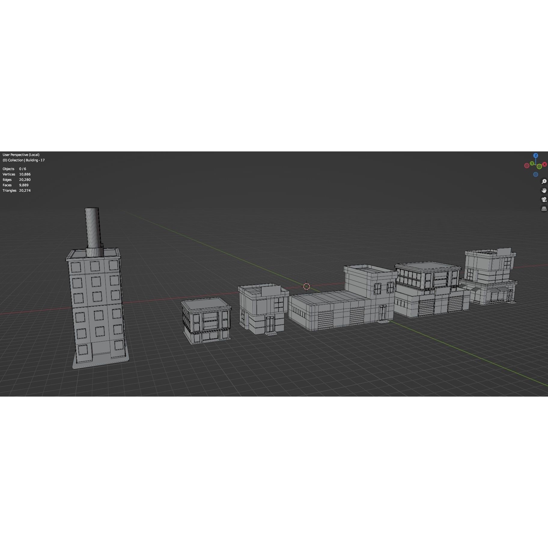 Low Poly City Buildings Pack - Low-Poly Game-Ready 3D Model - View 119