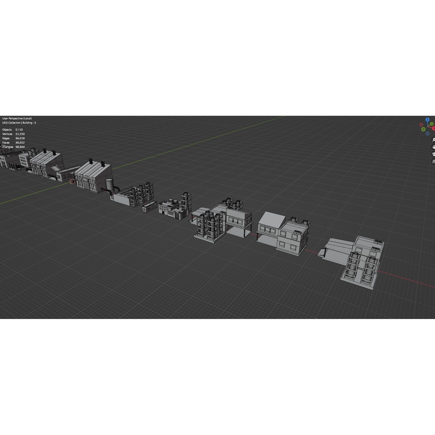 Low Poly City Buildings Pack - Low-Poly Game-Ready 3D Model - View 128