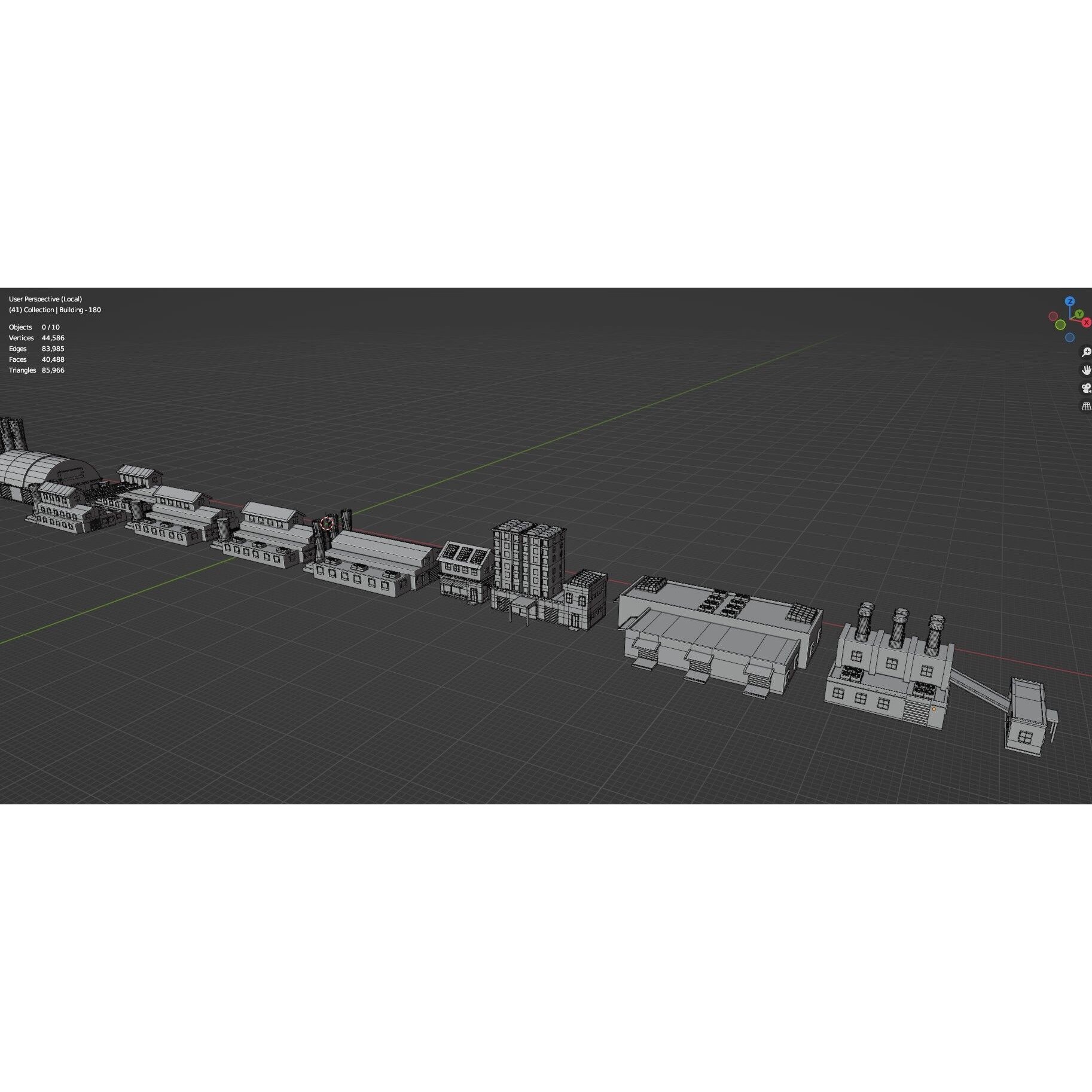 Low Poly City Buildings Pack - Low-Poly Game-Ready 3D Model - View 129