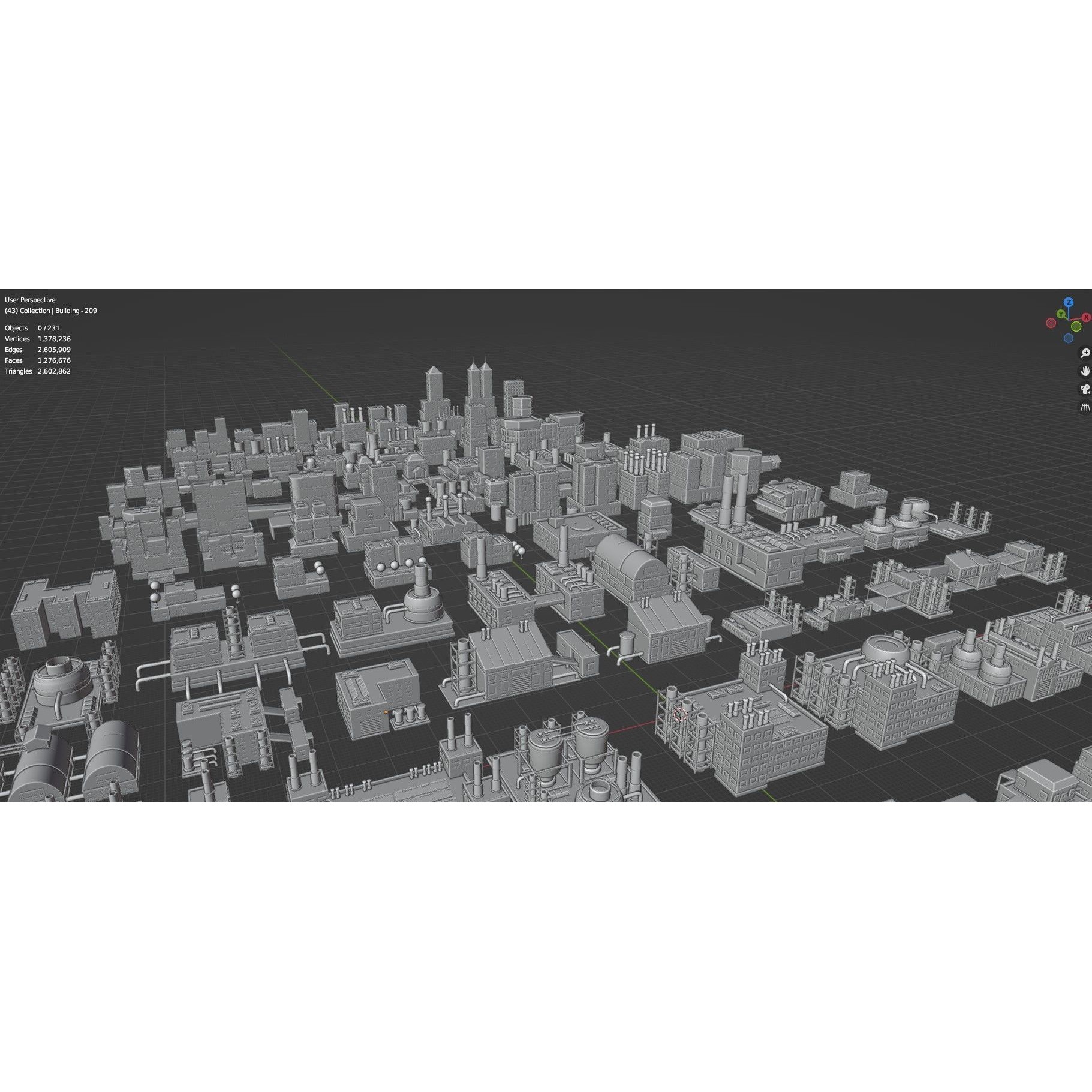 Low Poly City Buildings Pack - Low-Poly Game-Ready 3D Model - View 131