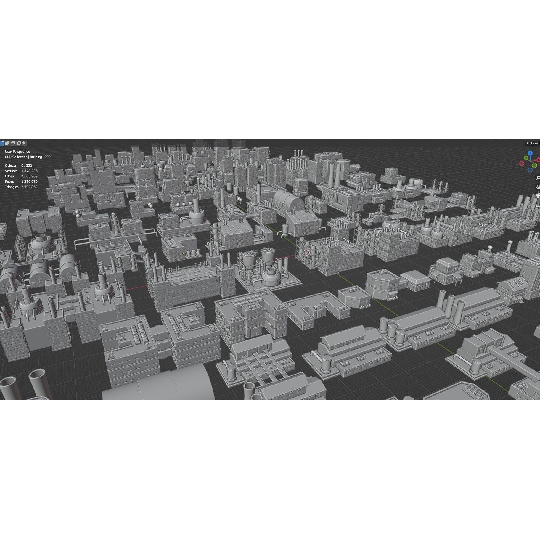 Low Poly City Buildings Pack - Low-Poly Game-Ready 3D Model - View 133