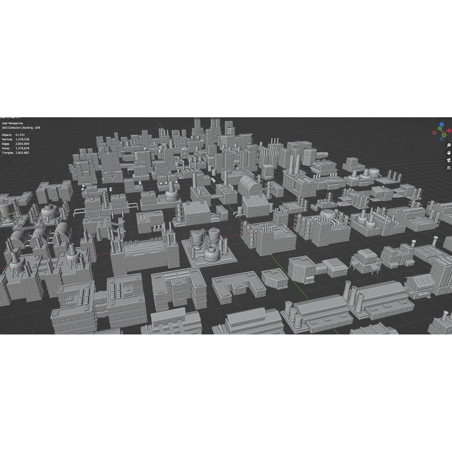 Low Poly City Buildings Pack - Low-Poly Game-Ready 3D Model - View 134