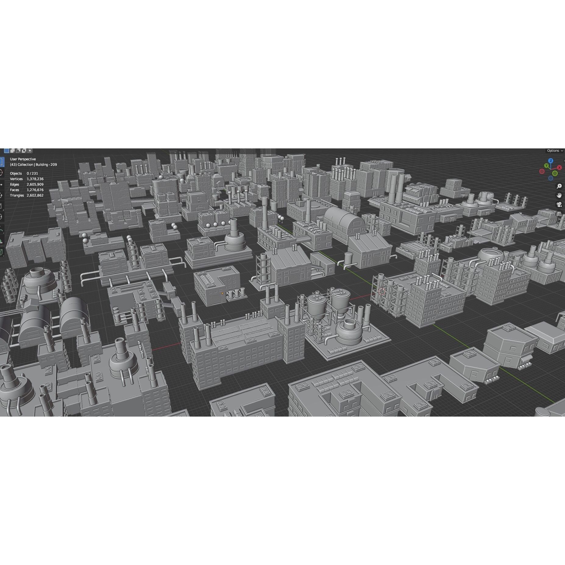 Low Poly City Buildings Pack - Low-Poly Game-Ready 3D Model - View 135