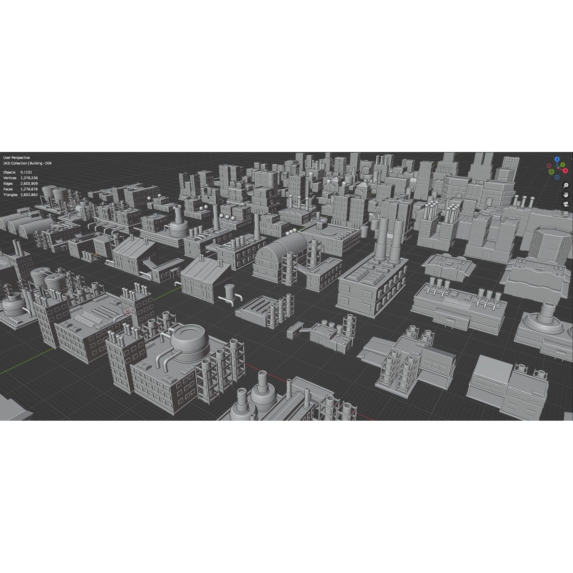 Low Poly City Buildings Pack - Low-Poly Game-Ready 3D Model - View 137