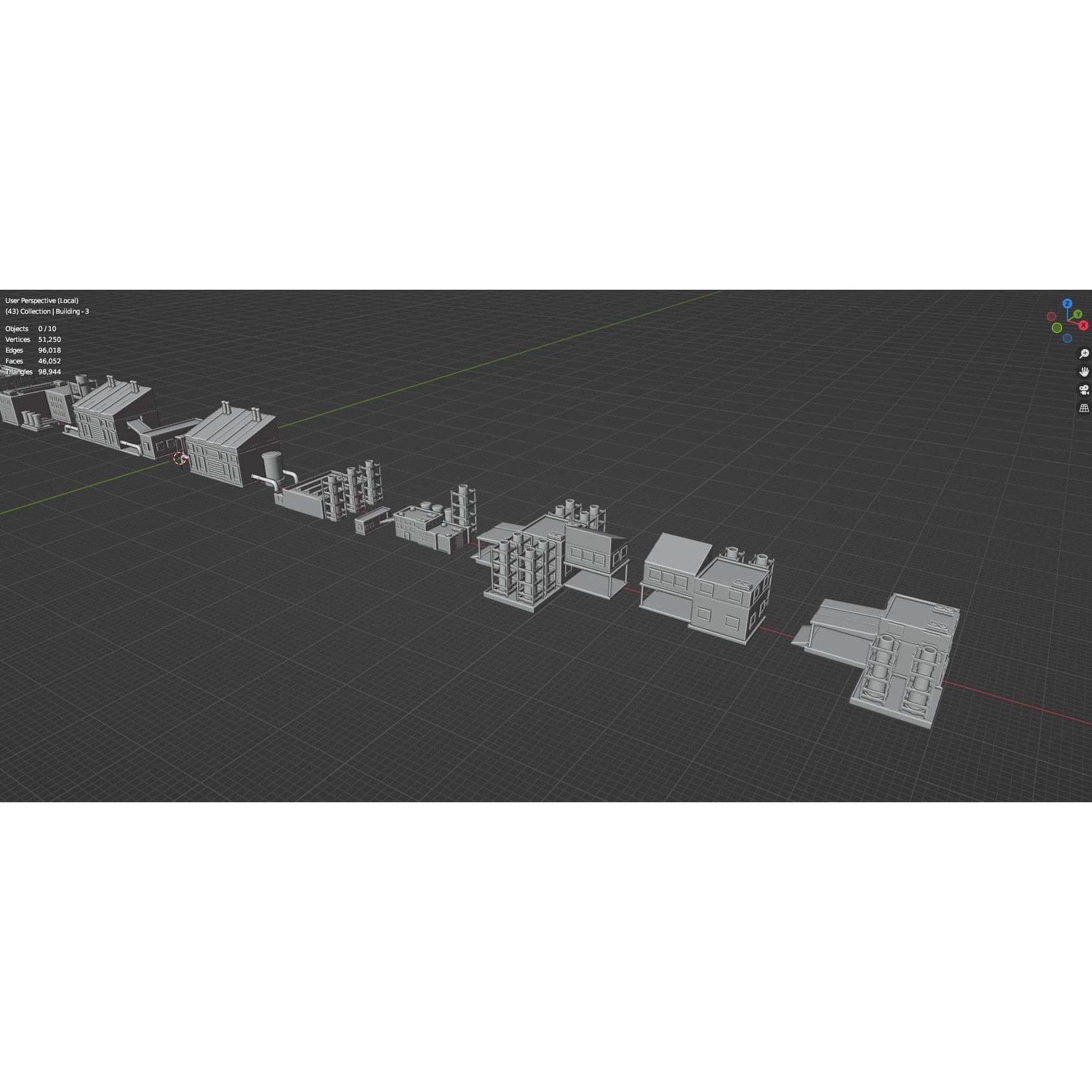 Low Poly City Buildings Pack - Low-Poly Game-Ready 3D Model - View 139