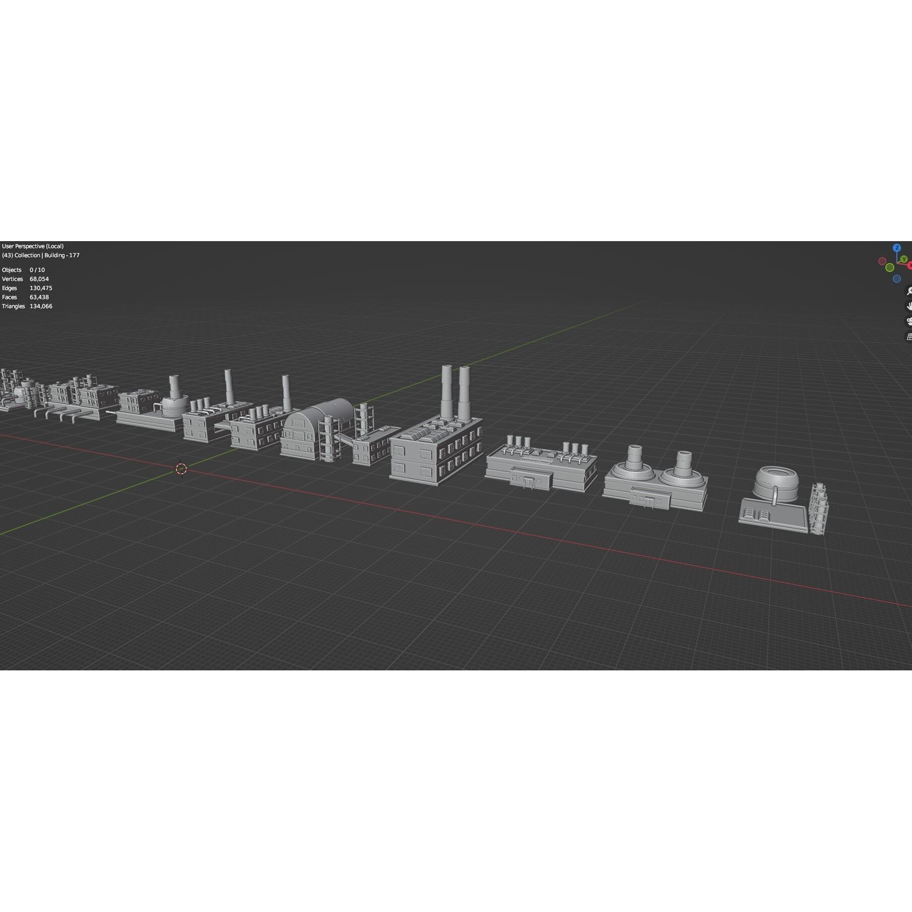 Low Poly City Buildings Pack - Low-Poly Game-Ready 3D Model - View 140