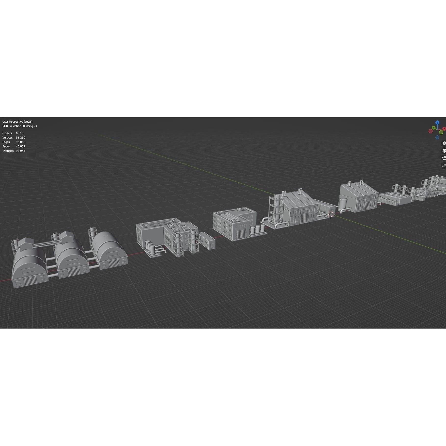 Low Poly City Buildings Pack - Low-Poly Game-Ready 3D Model - View 142