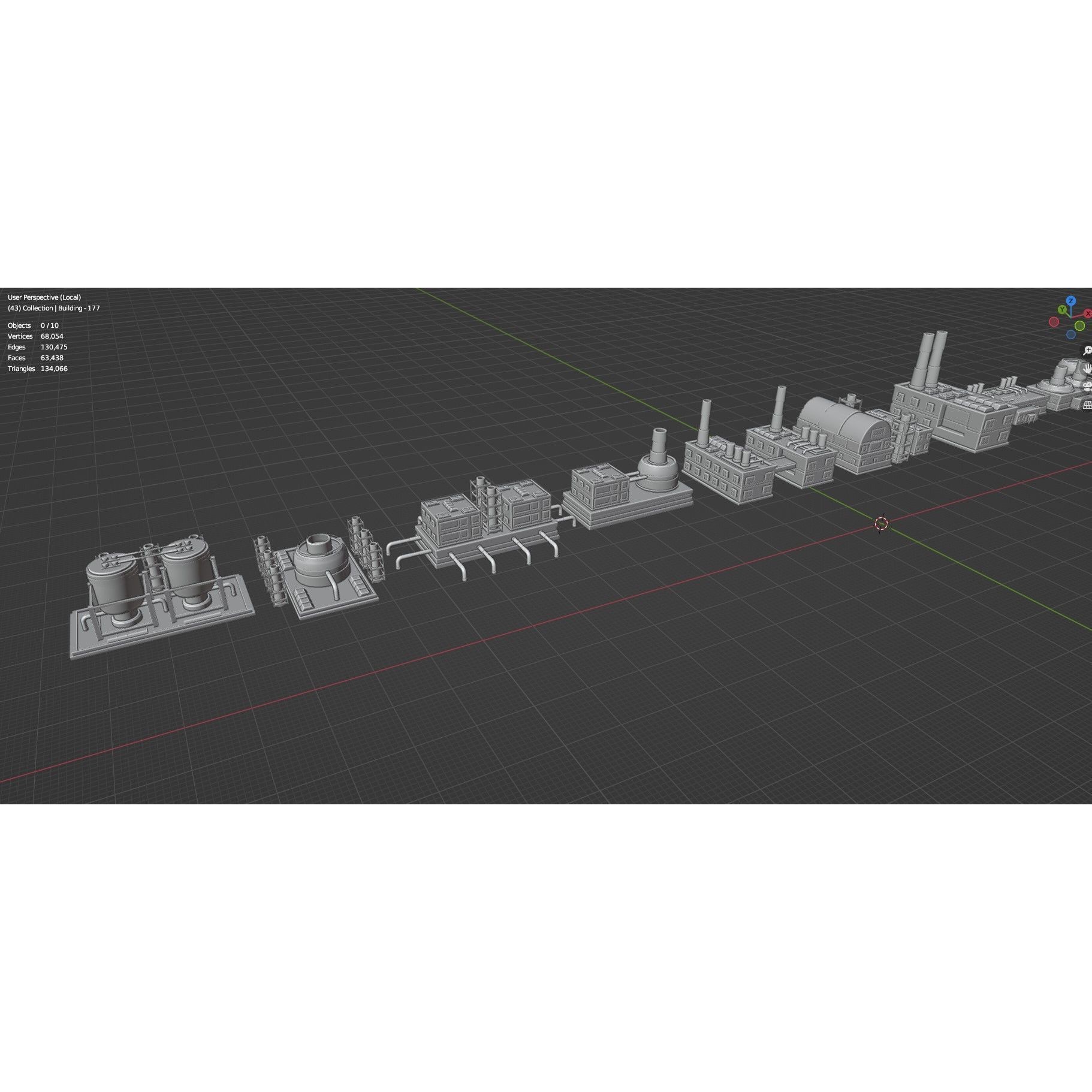 Low Poly City Buildings Pack - Low-Poly Game-Ready 3D Model - View 143
