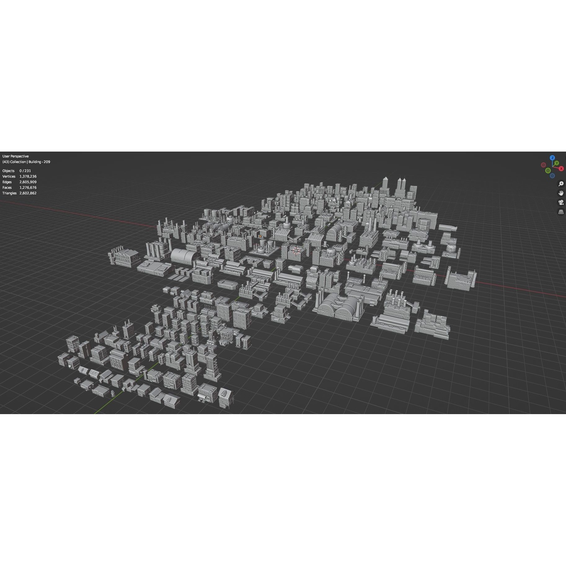 Low Poly City Buildings Pack - Low-Poly Game-Ready 3D Model - View 144