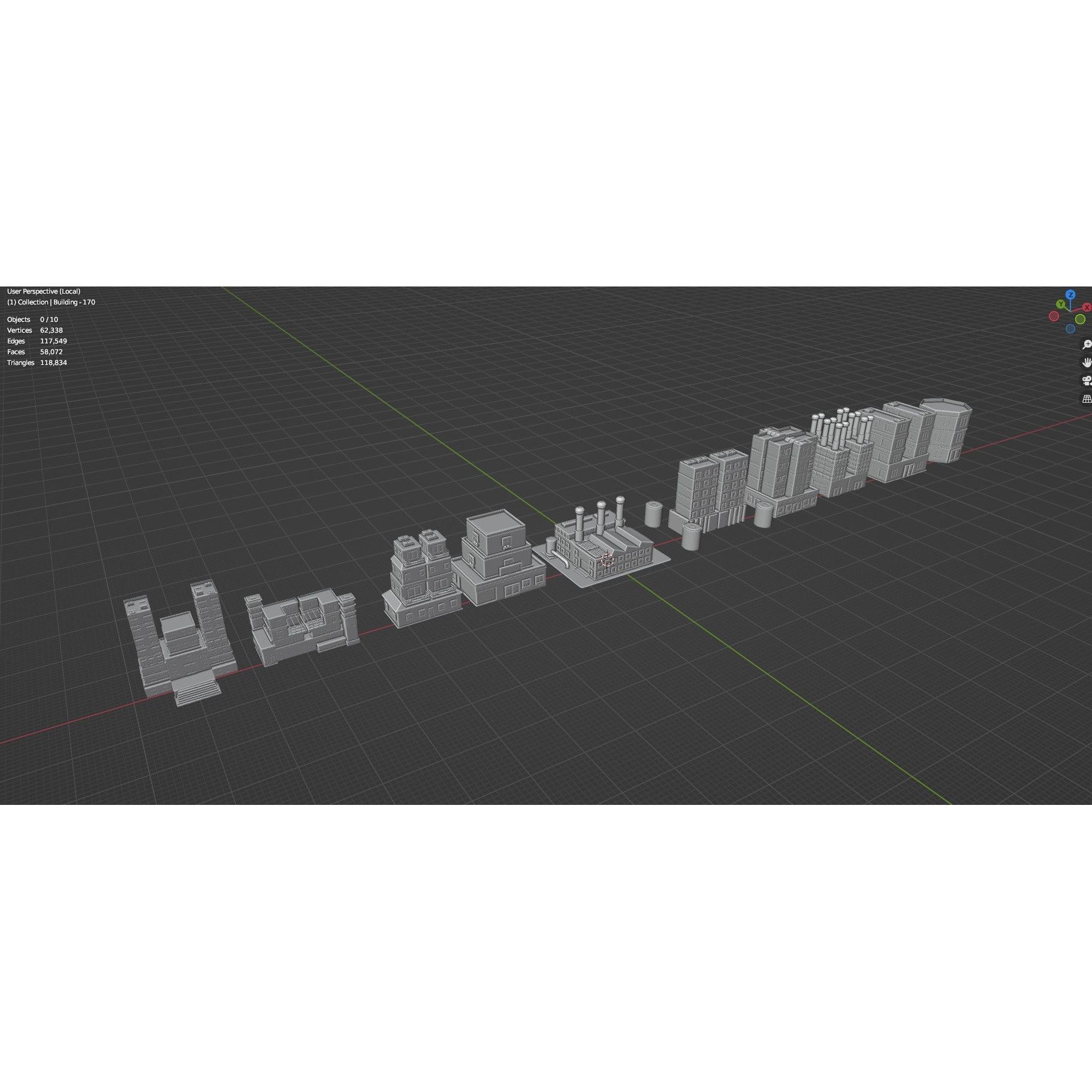 Low Poly City Buildings Pack - Low-Poly Game-Ready 3D Model - View 149