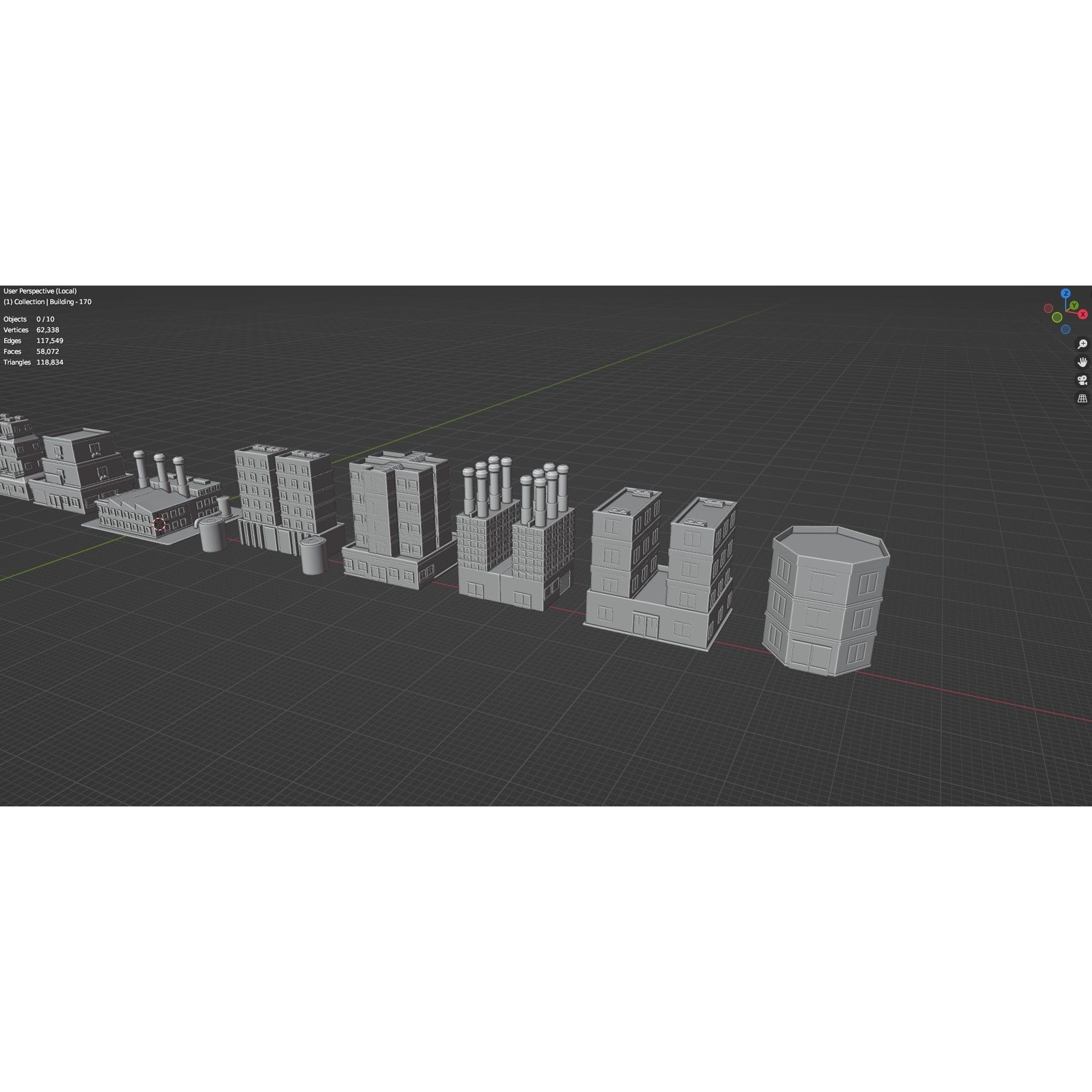 Low Poly City Buildings Pack - Low-Poly Game-Ready 3D Model - View 150