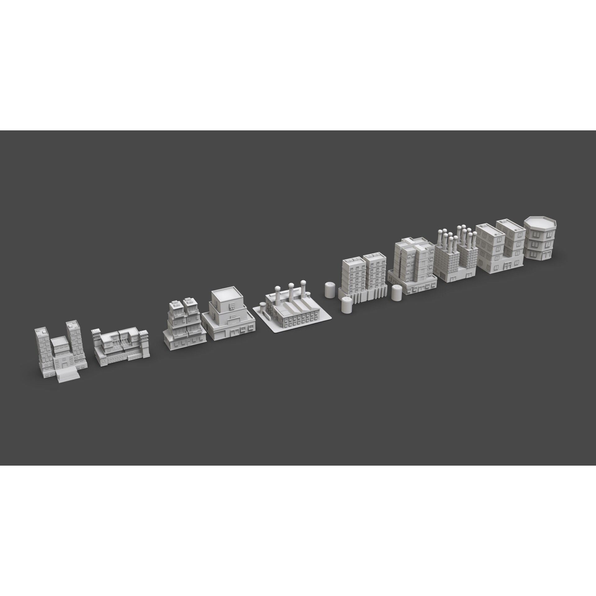 Low Poly City Buildings Pack - Low-Poly Game-Ready 3D Model - View 20