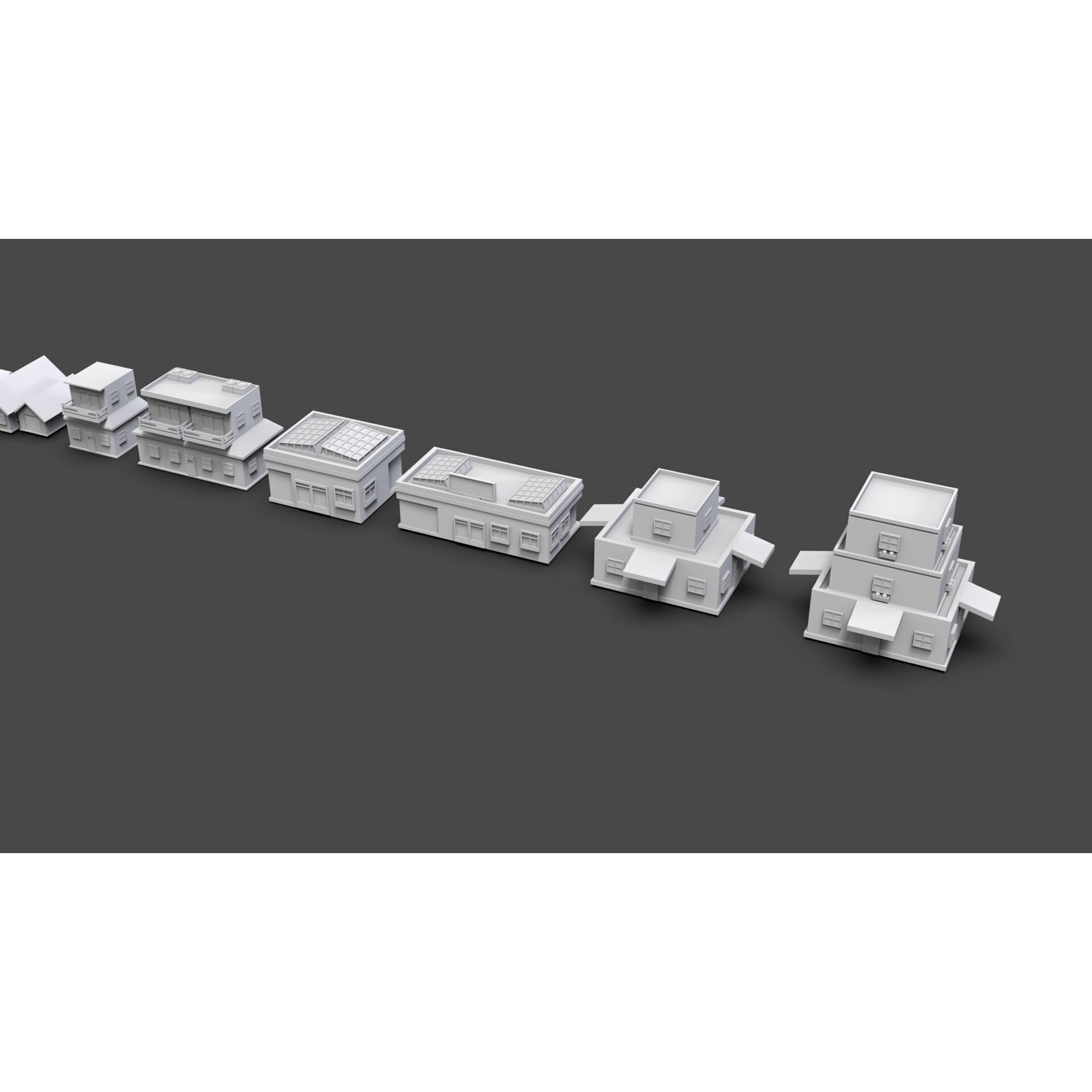 Low Poly City Buildings Pack - Low-Poly Game-Ready 3D Model - View 34