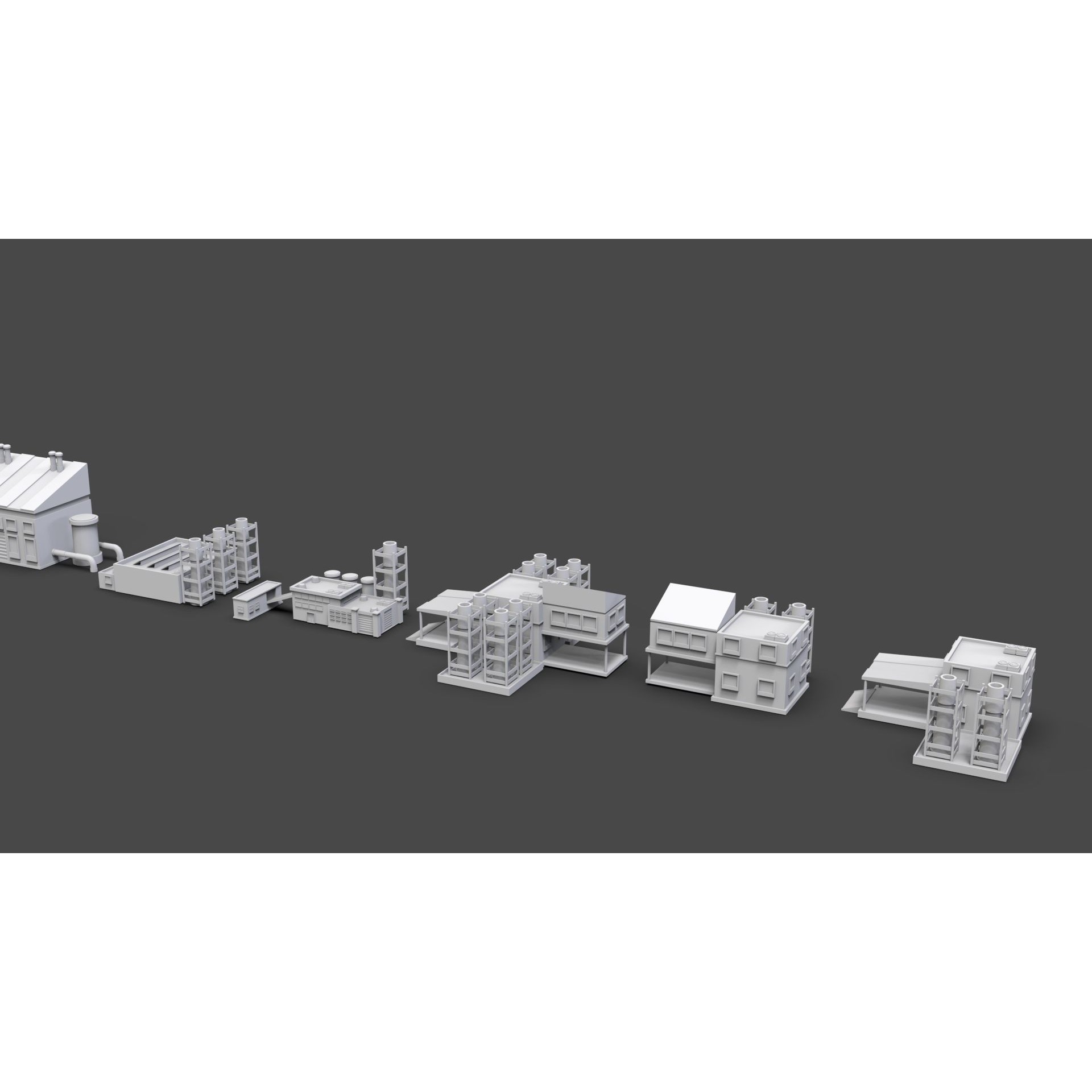 Low Poly City Buildings Pack - Low-Poly Game-Ready 3D Model - View 36