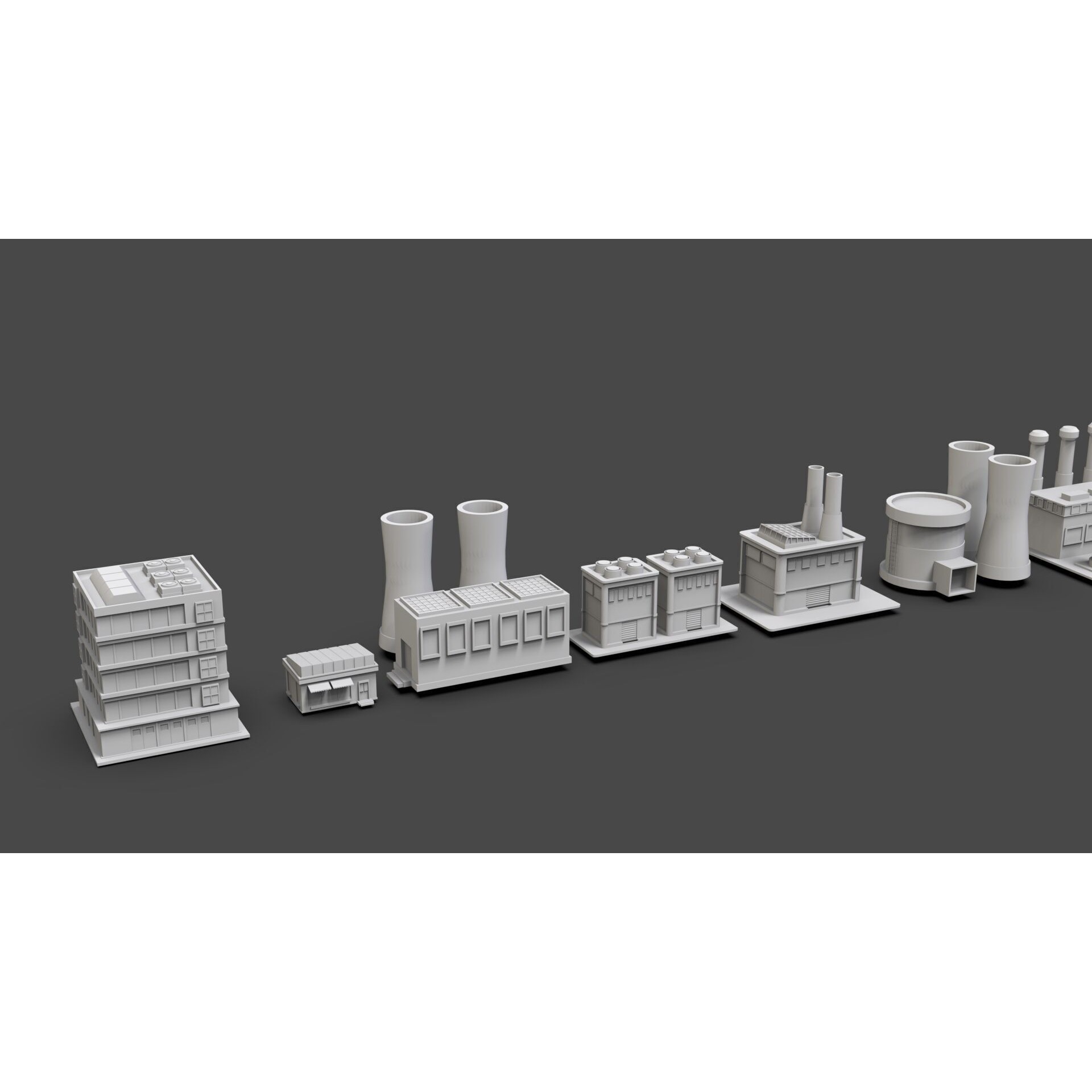 Low Poly City Buildings Pack - Low-Poly Game-Ready 3D Model - View 48