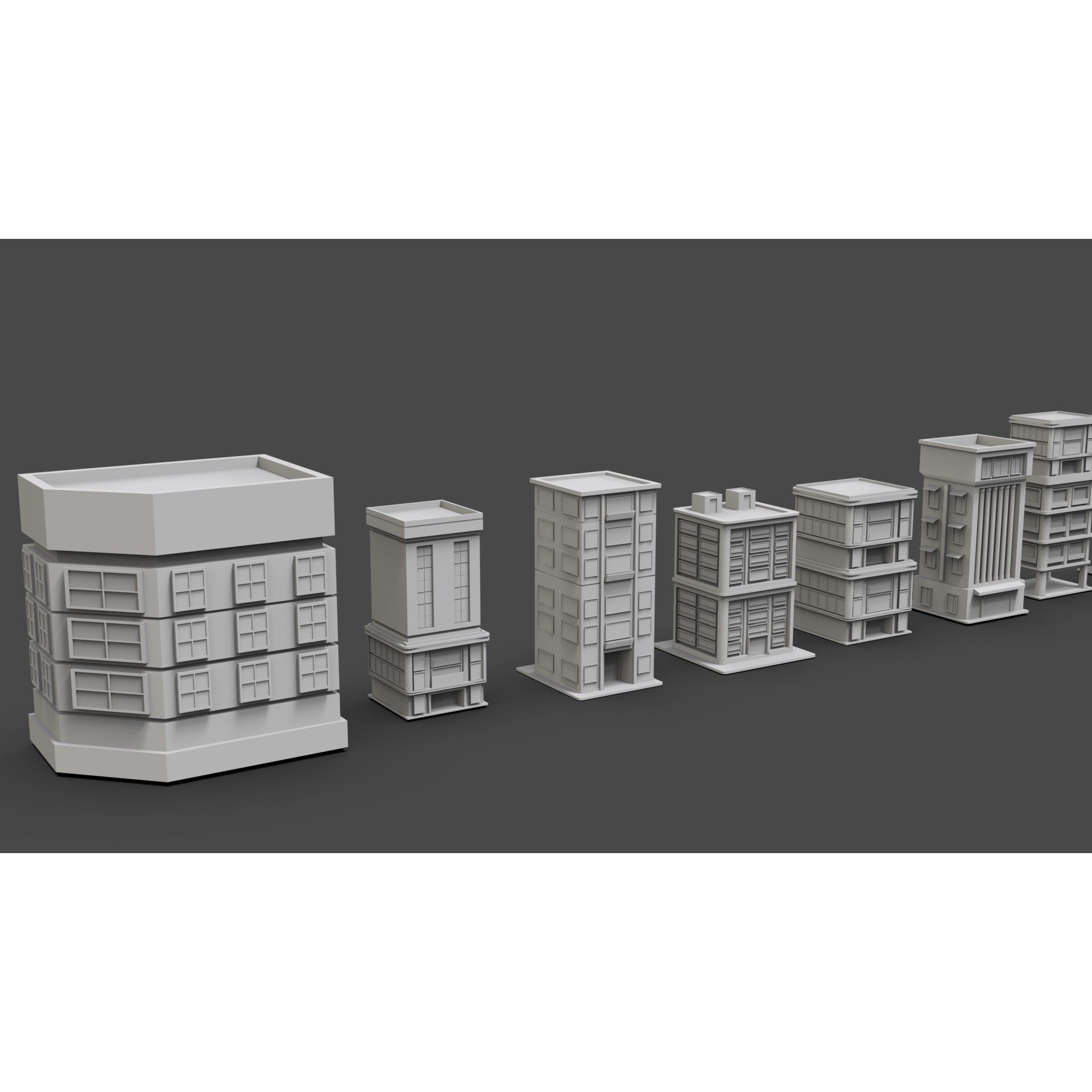 Low Poly City Buildings Pack - Low-Poly Game-Ready 3D Model - View 57