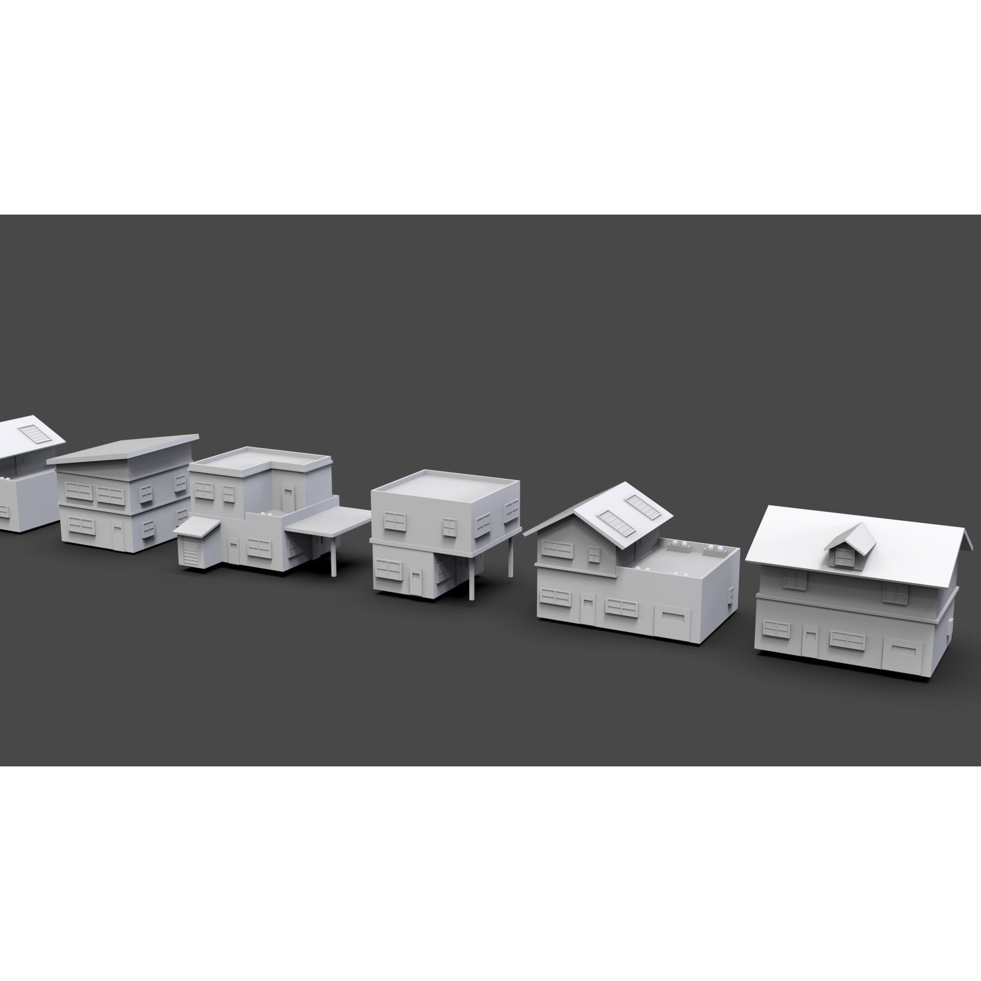 Low Poly City Buildings Pack - Low-Poly Game-Ready 3D Model - View 64