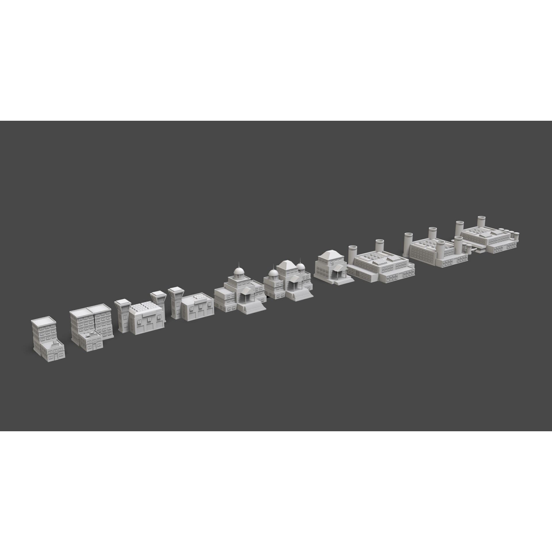 Low Poly City Buildings Pack - Low-Poly Game-Ready 3D Model - View 66