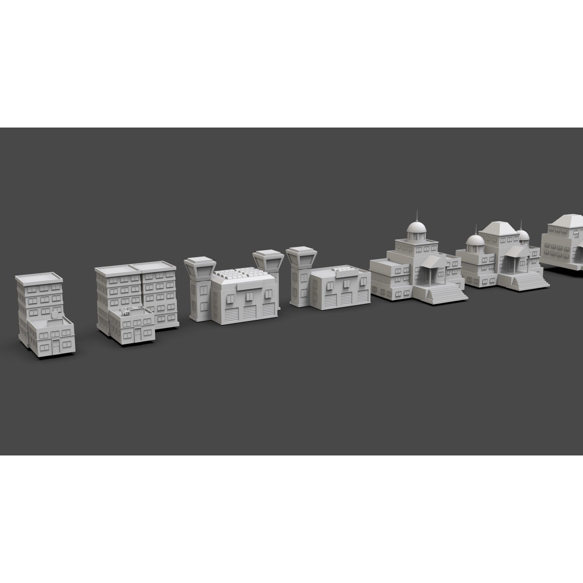 Low Poly City Buildings Pack - Low-Poly Game-Ready 3D Model - View 67