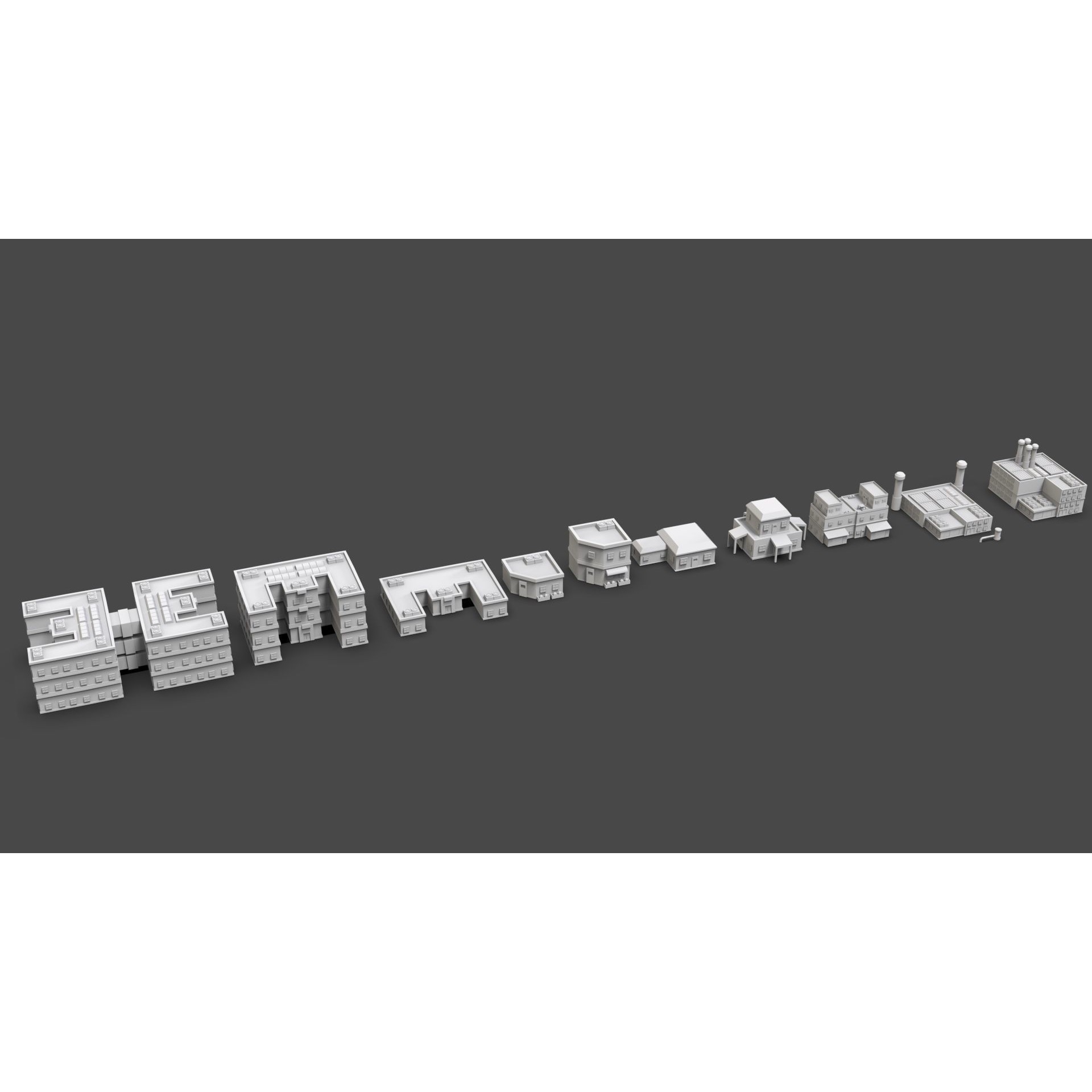 Low Poly City Buildings Pack - Low-Poly Game-Ready 3D Model - View 68