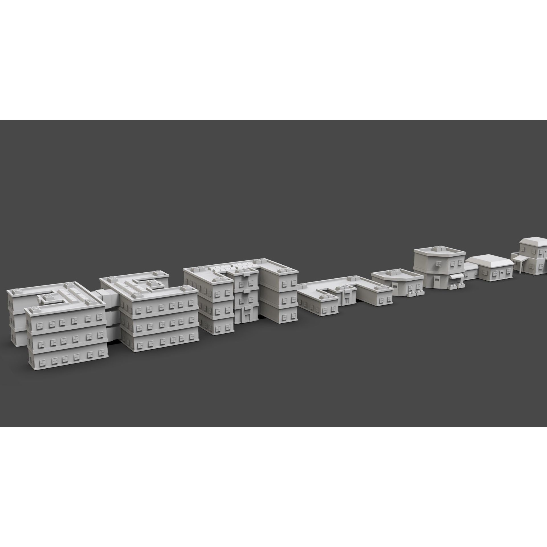 Low Poly City Buildings Pack - Low-Poly Game-Ready 3D Model - View 70