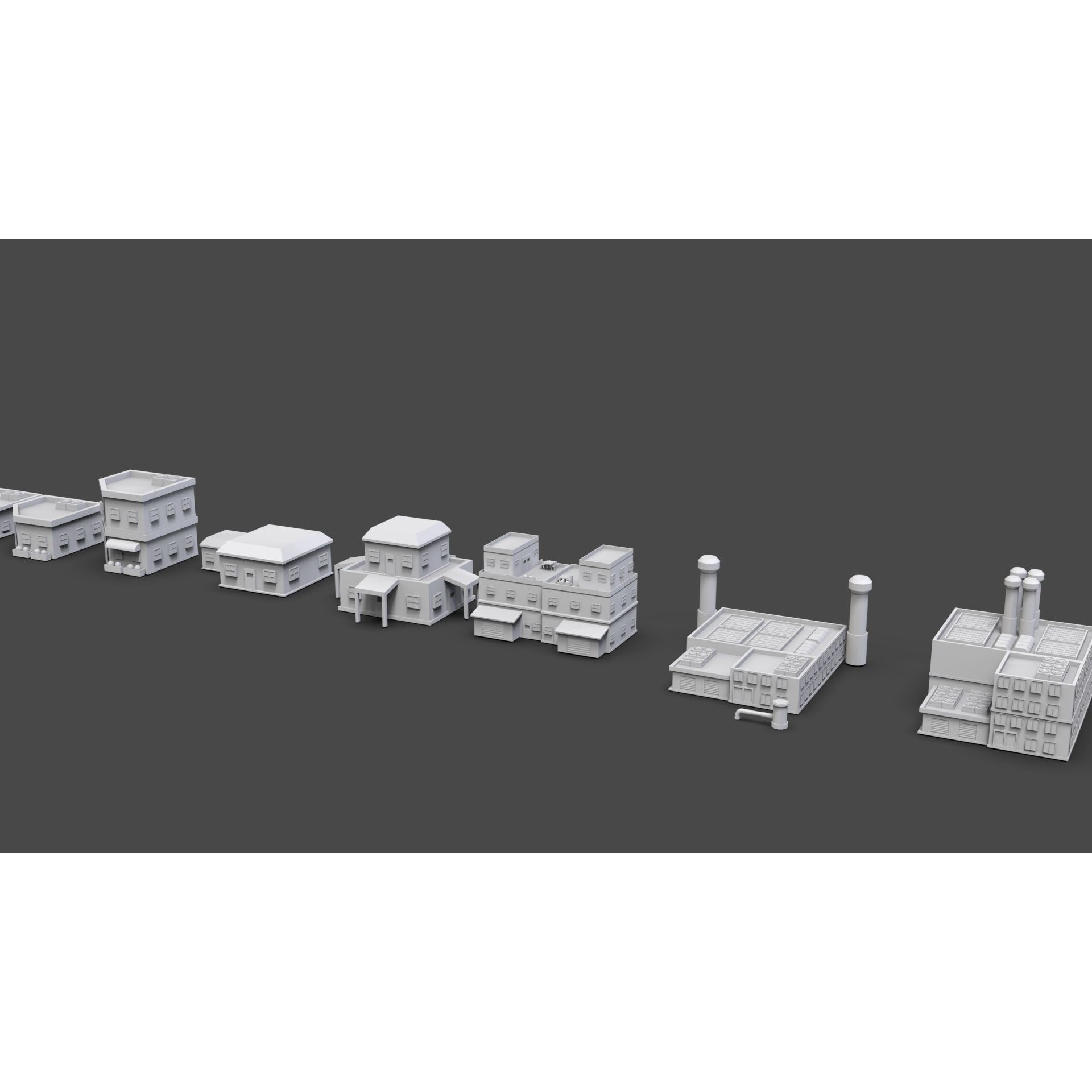 Low Poly City Buildings Pack - Low-Poly Game-Ready 3D Model - View 71