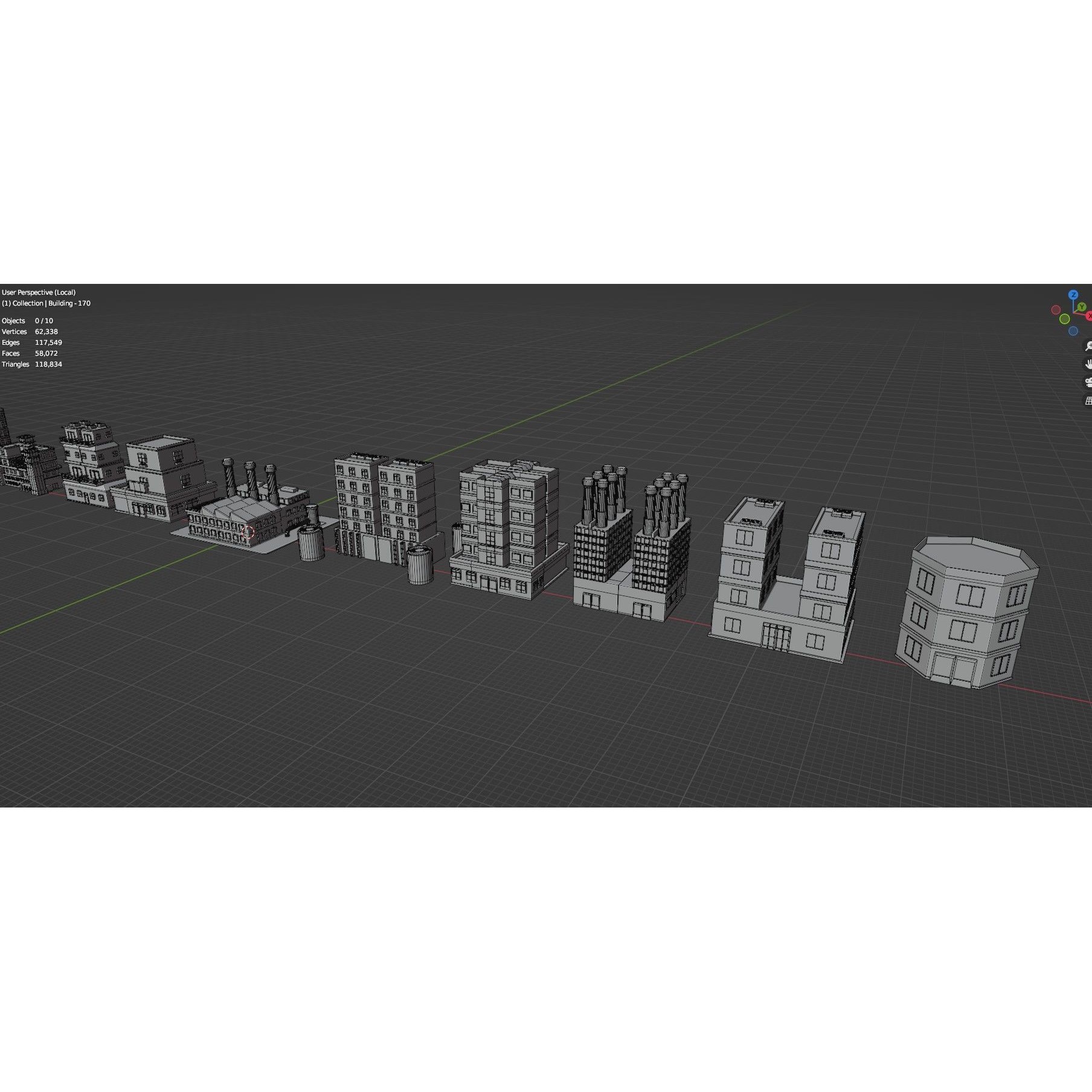 Low Poly City Buildings Pack - Low-Poly Game-Ready 3D Model - View 76