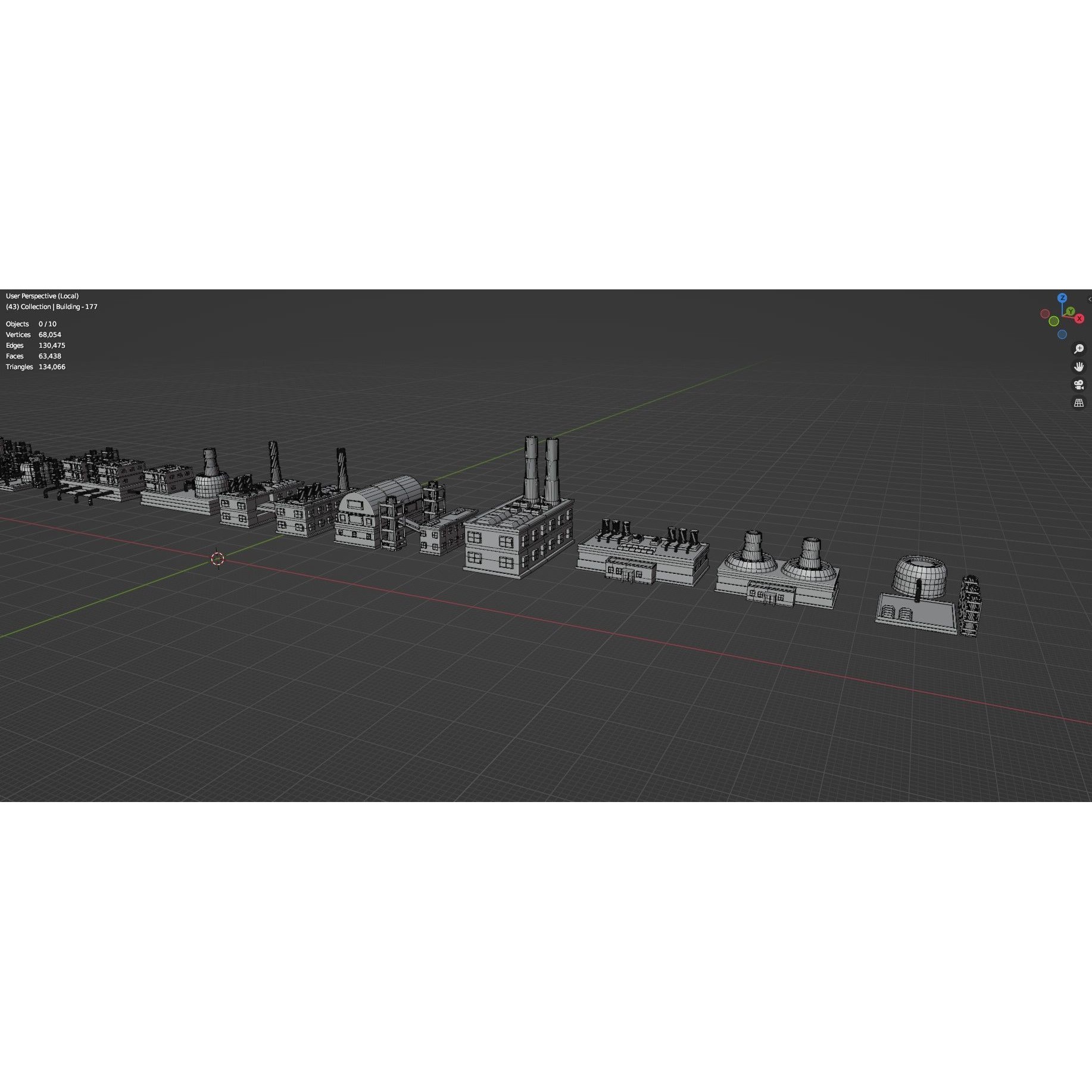 Low Poly City Buildings Pack - Low-Poly Game-Ready 3D Model - View 77