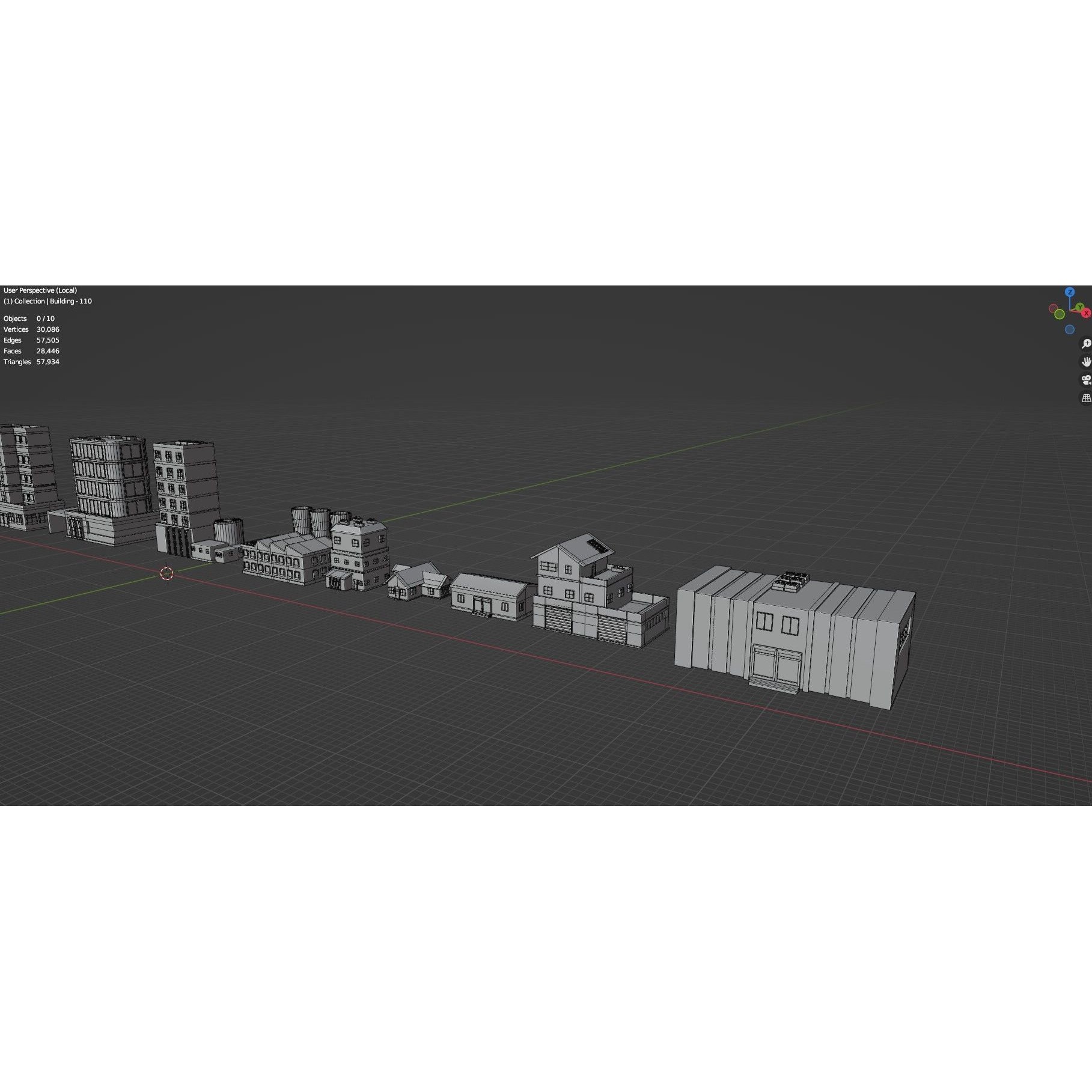 Low Poly City Buildings Pack - Low-Poly Game-Ready 3D Model - View 84