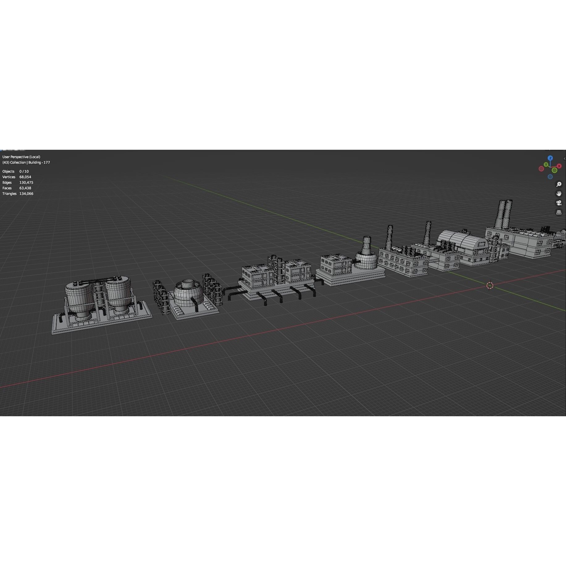 Low Poly City Buildings Pack - Low-Poly Game-Ready 3D Model - View 85