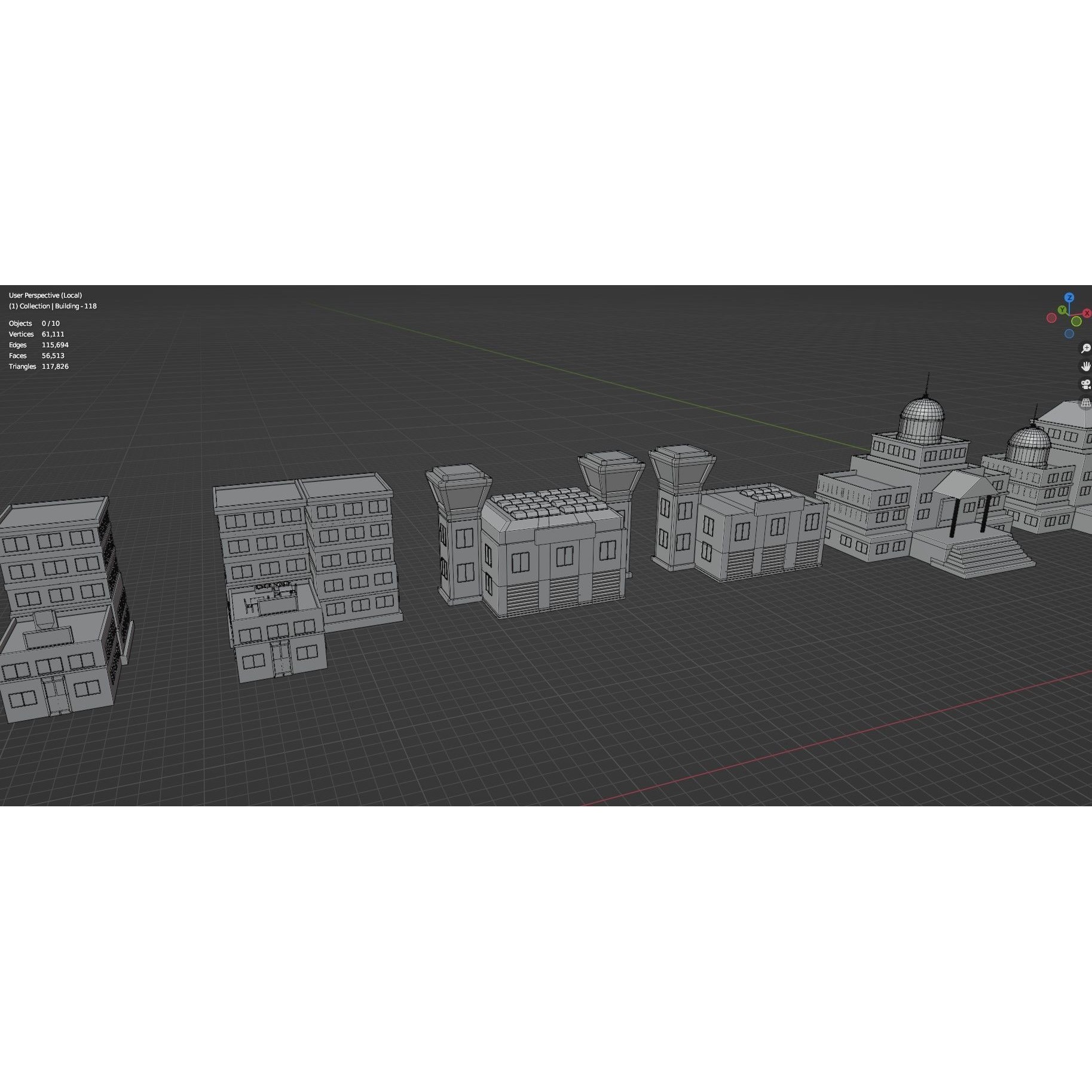 Low Poly City Buildings Pack - Low-Poly Game-Ready 3D Model - View 90