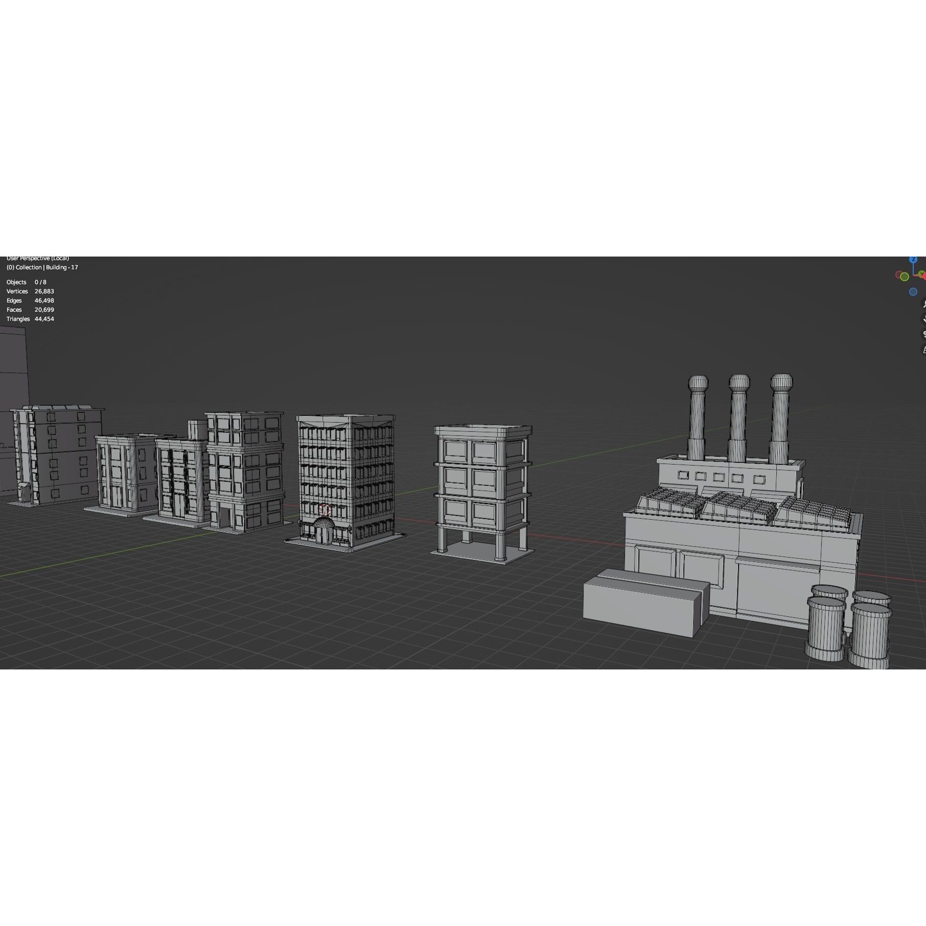 Low Poly City Buildings Pack - Low-Poly Game-Ready 3D Model - View 94