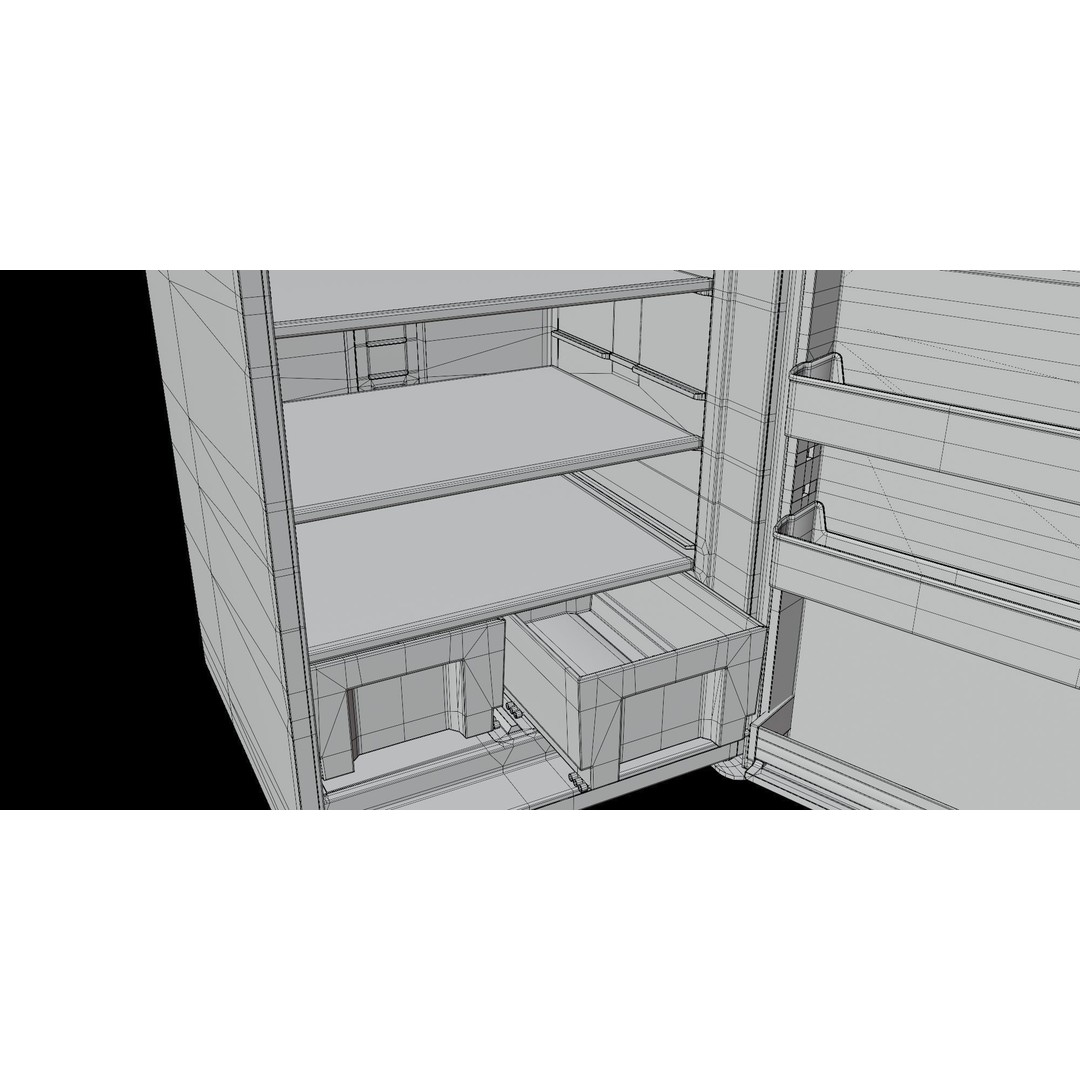Refrigerator 3D Model – PBR Kitchen Appliance, FBX Format - View 10
