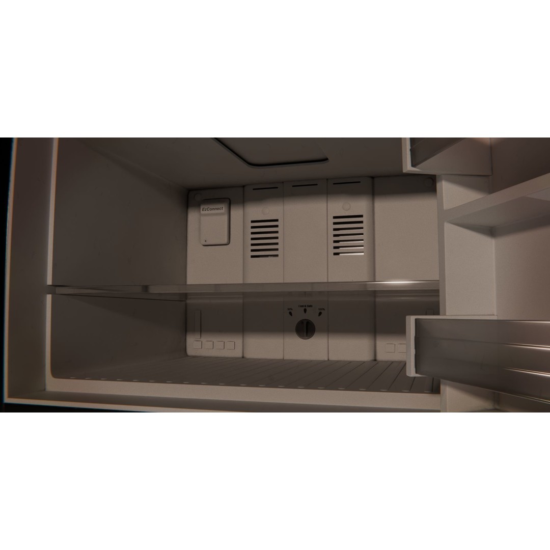 Refrigerator 3D Model – PBR Kitchen Appliance, FBX Format - View 11