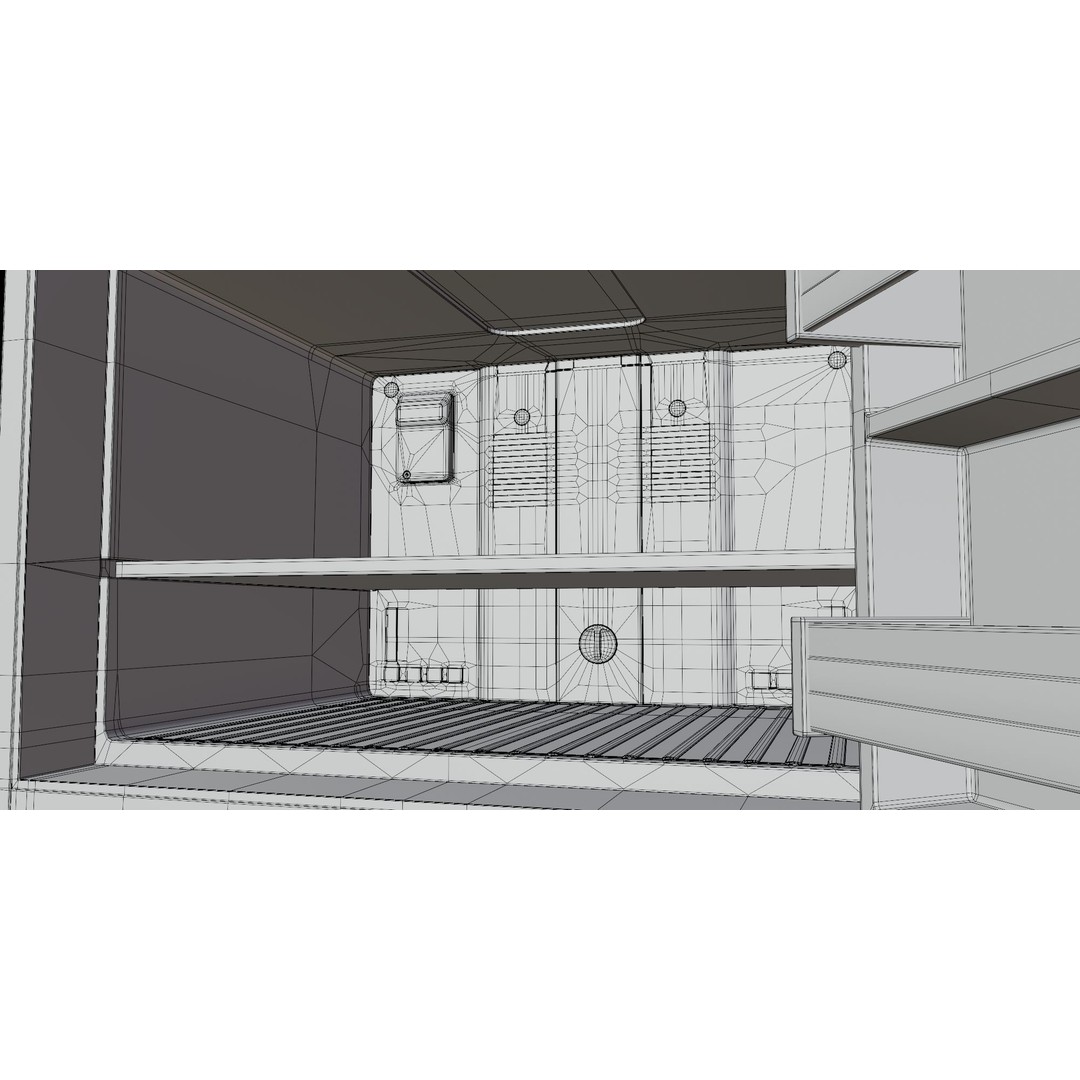 Refrigerator 3D Model – PBR Kitchen Appliance, FBX Format - View 12
