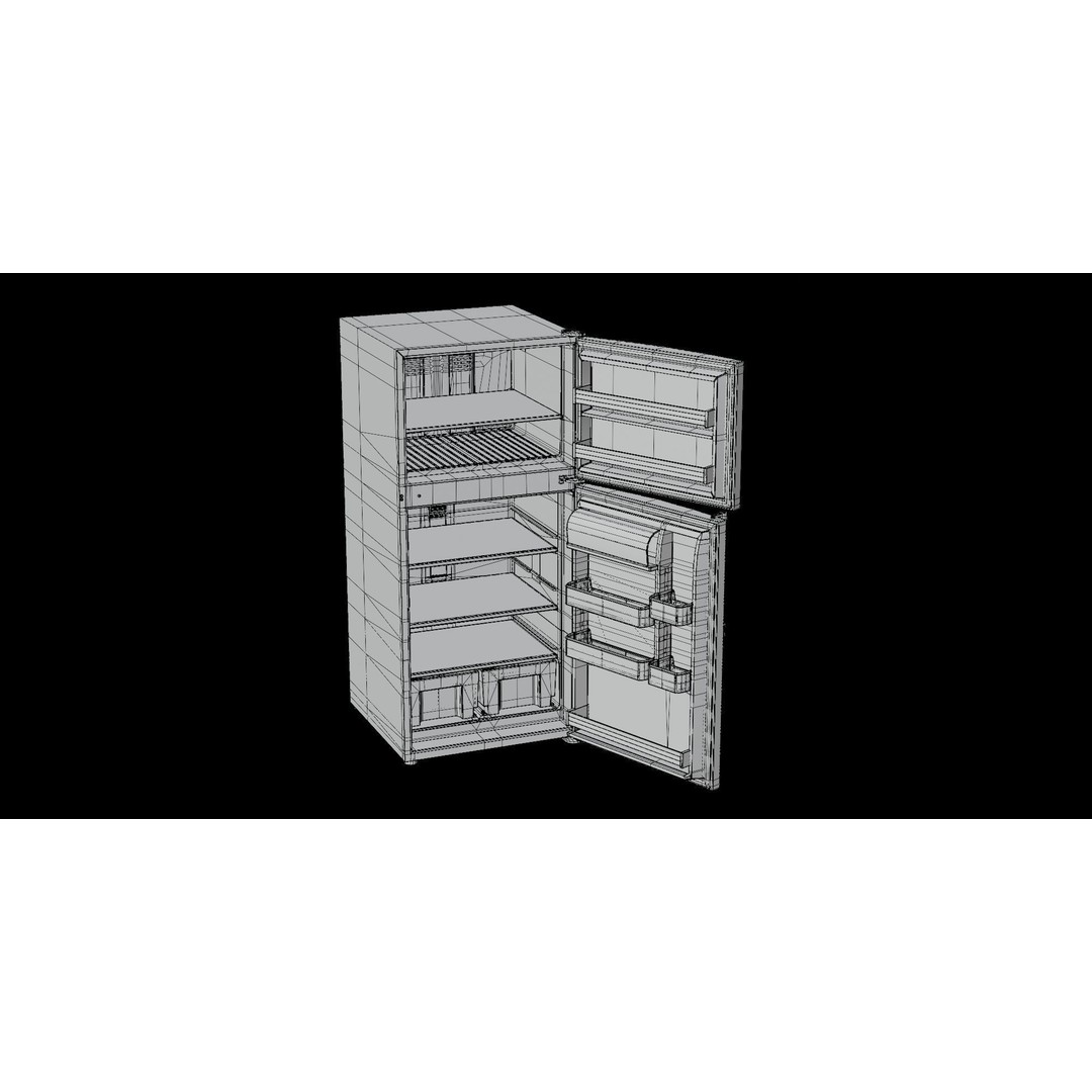 Refrigerator 3D Model – PBR Kitchen Appliance, FBX Format - View 6